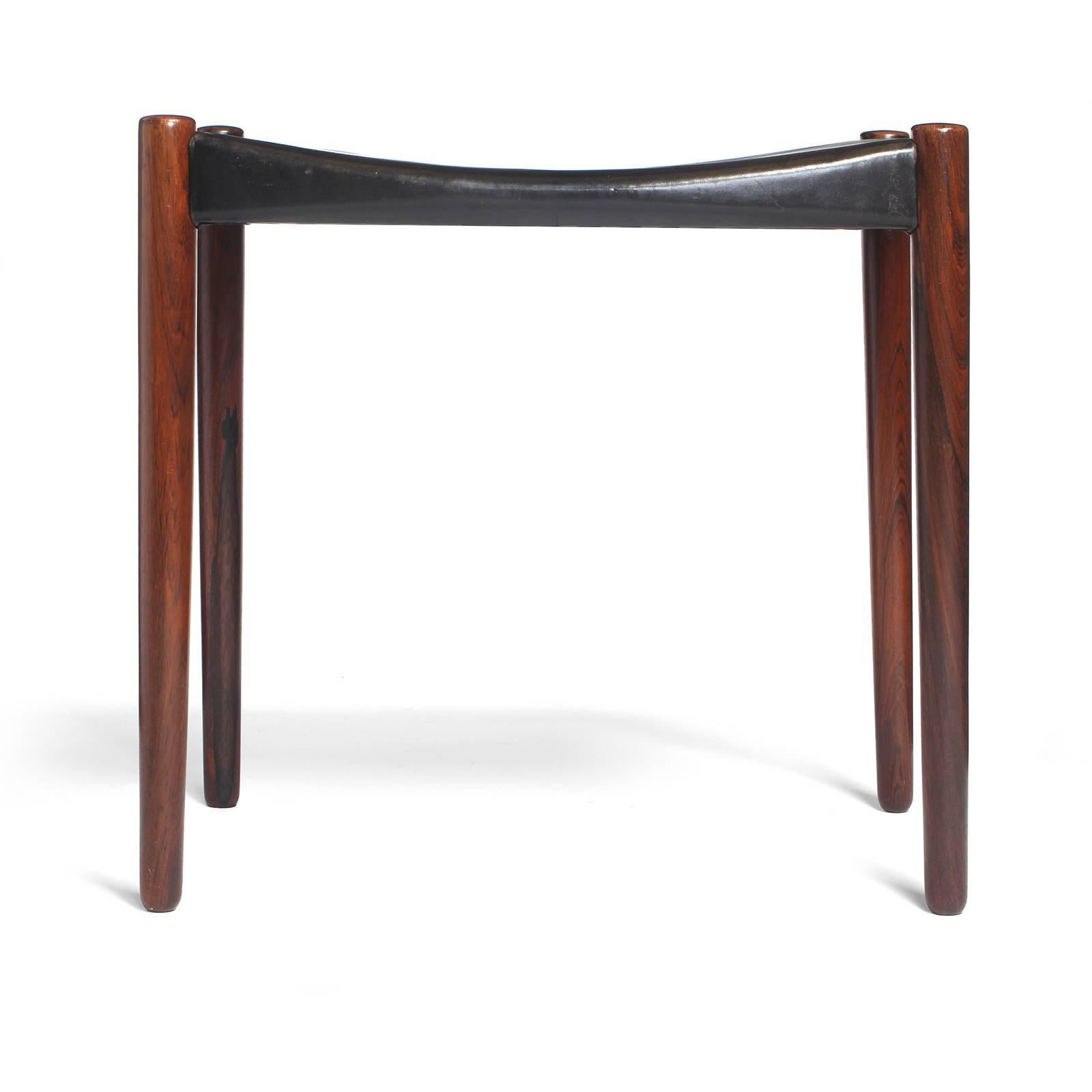 1950s Danish Stool by Ejner Larsen & Aksel Bender Madsen for Willy Beck In Good Condition For Sale In Sagaponack, NY