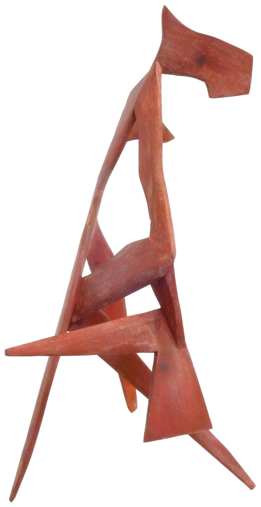 American Modernist Abstract Wood Sculpture
