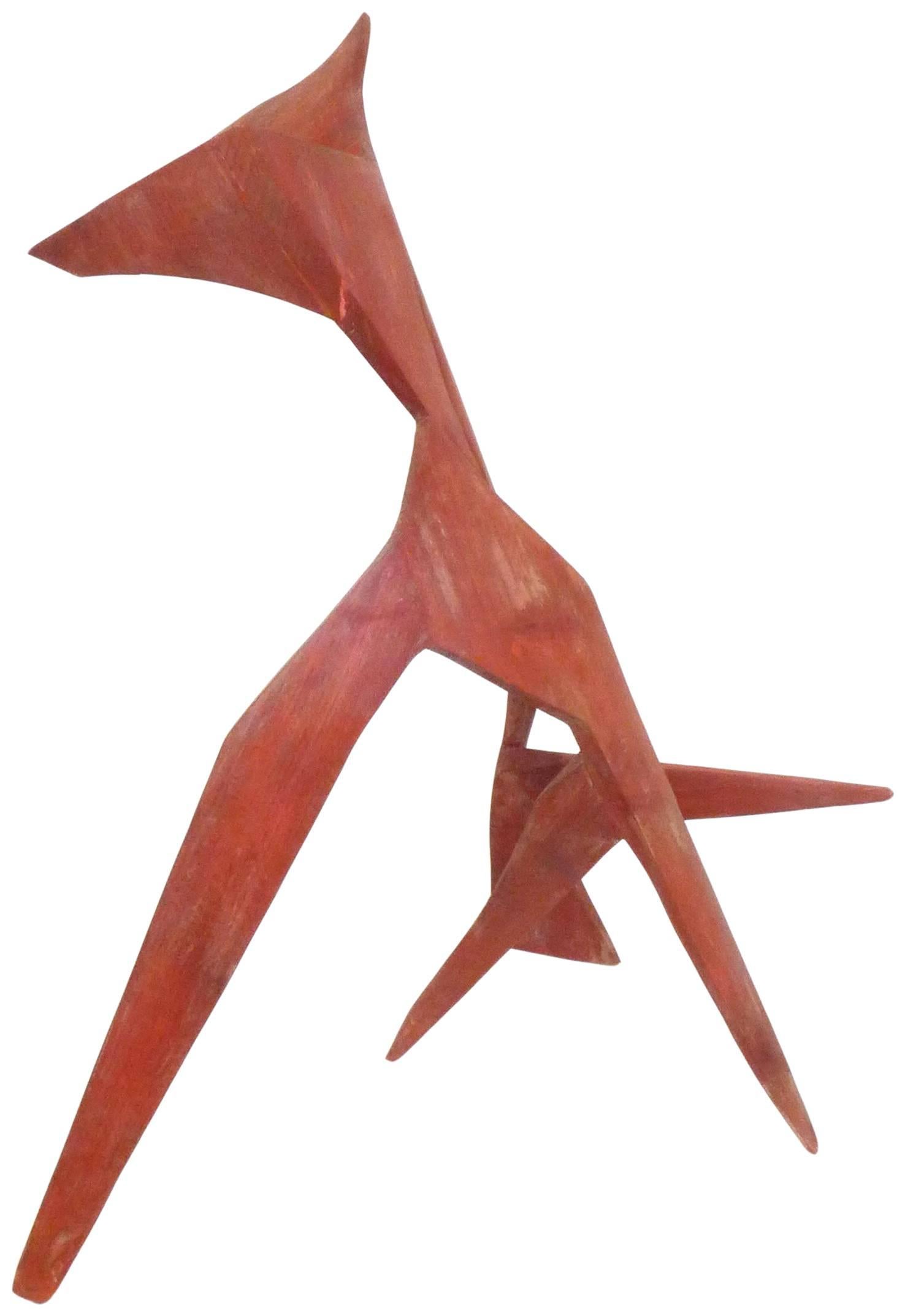 Modernist Abstract Wood Sculpture In Good Condition In Los Angeles, CA