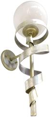 Pair of Silver-Leaf "Torch" Sconces