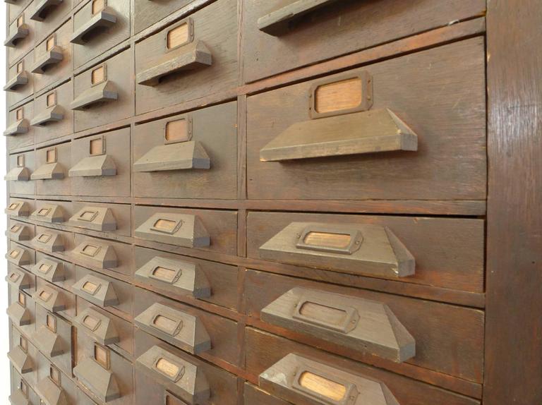 Veneer Monumental Wood Multi-Drawer Cabinet For Sale