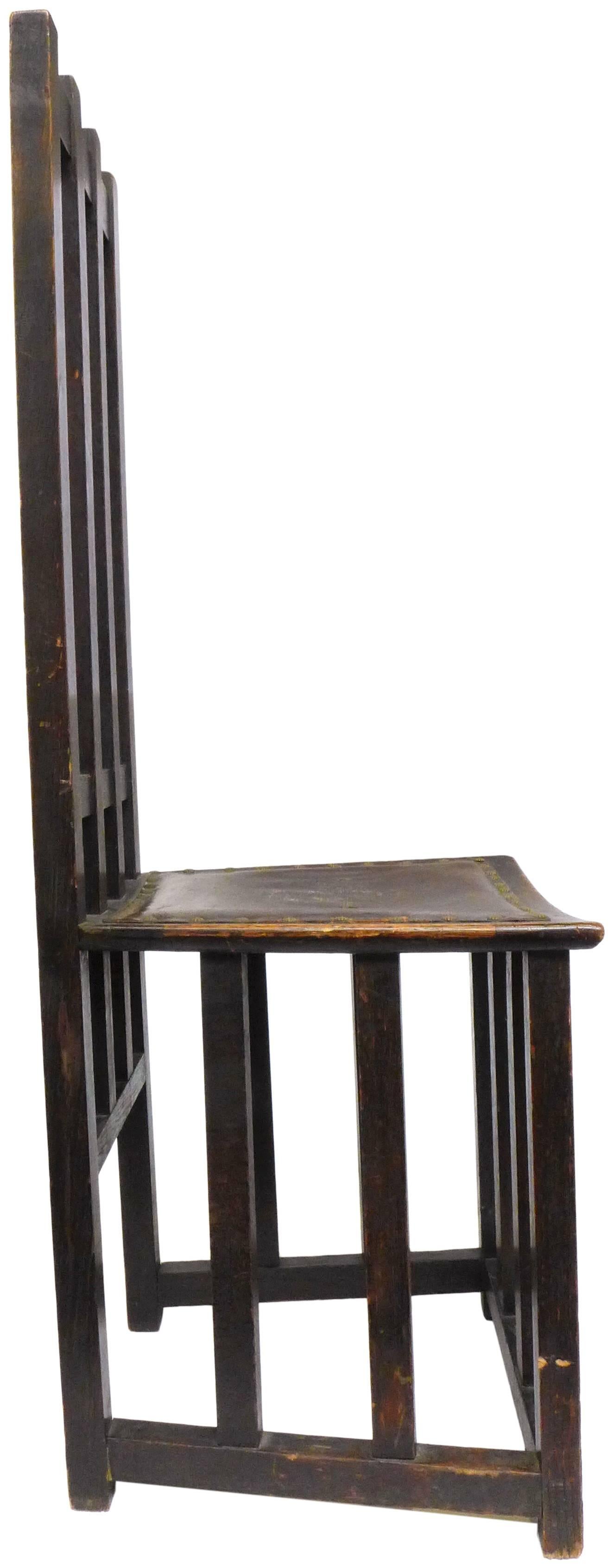 Arts and Crafts Arts & Crafts Wood High Back Chair