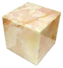 Pair of Red-Onyx Cube Side Tables or Pedestals