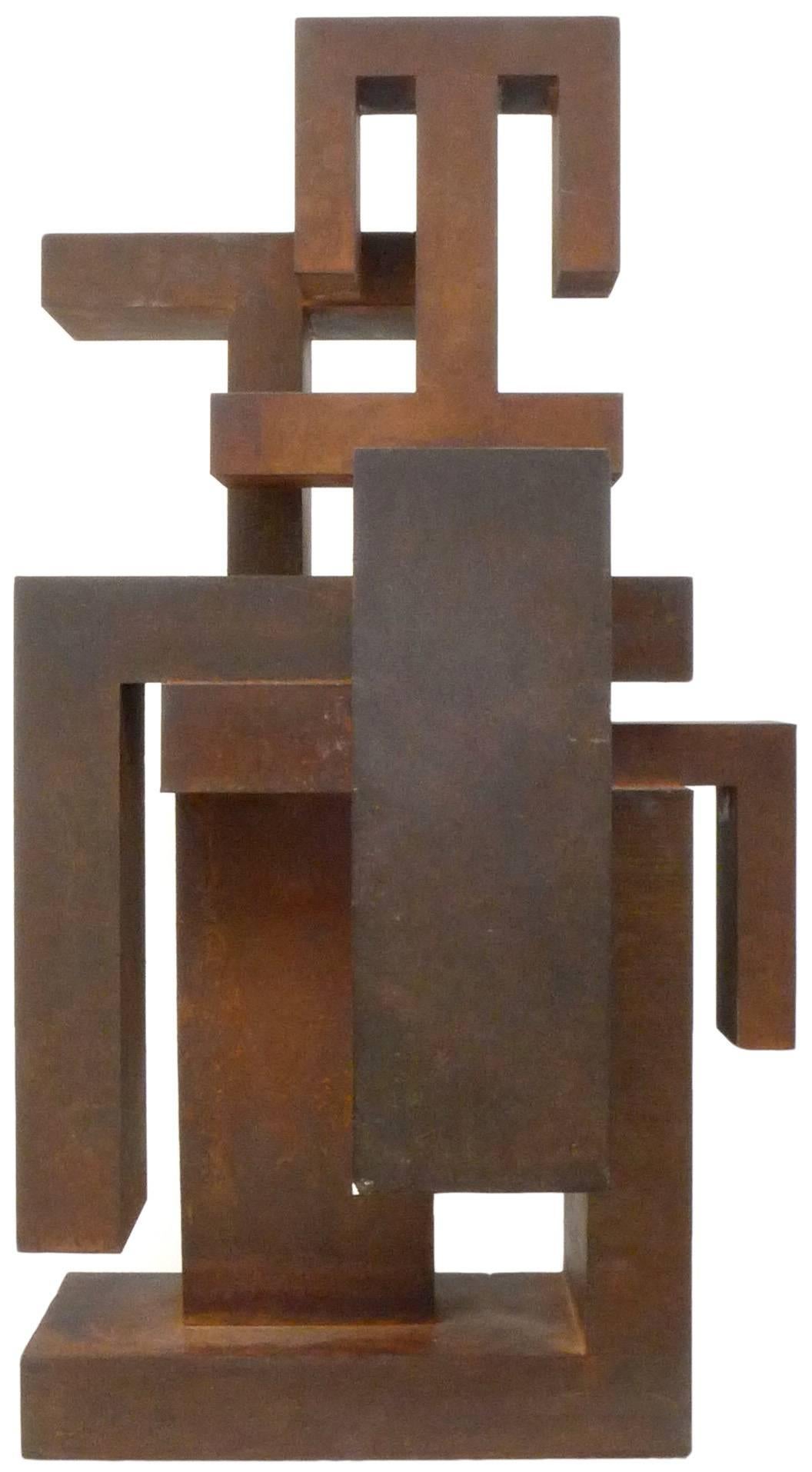 Welded Geometric Abstract Steel Sculpture