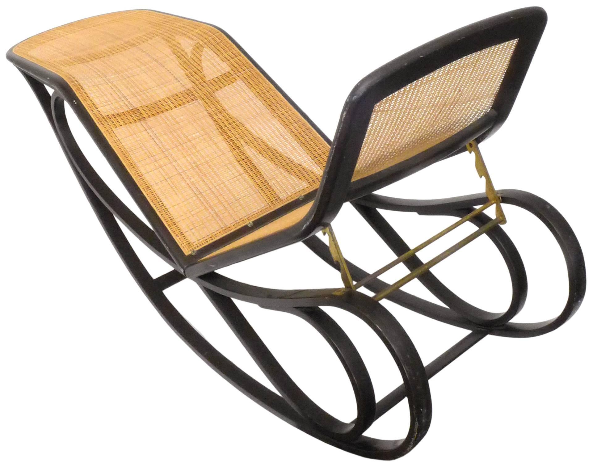 Mid-Century Modern Rocking Chaise Lounge by Edward Wormley for Dunbar