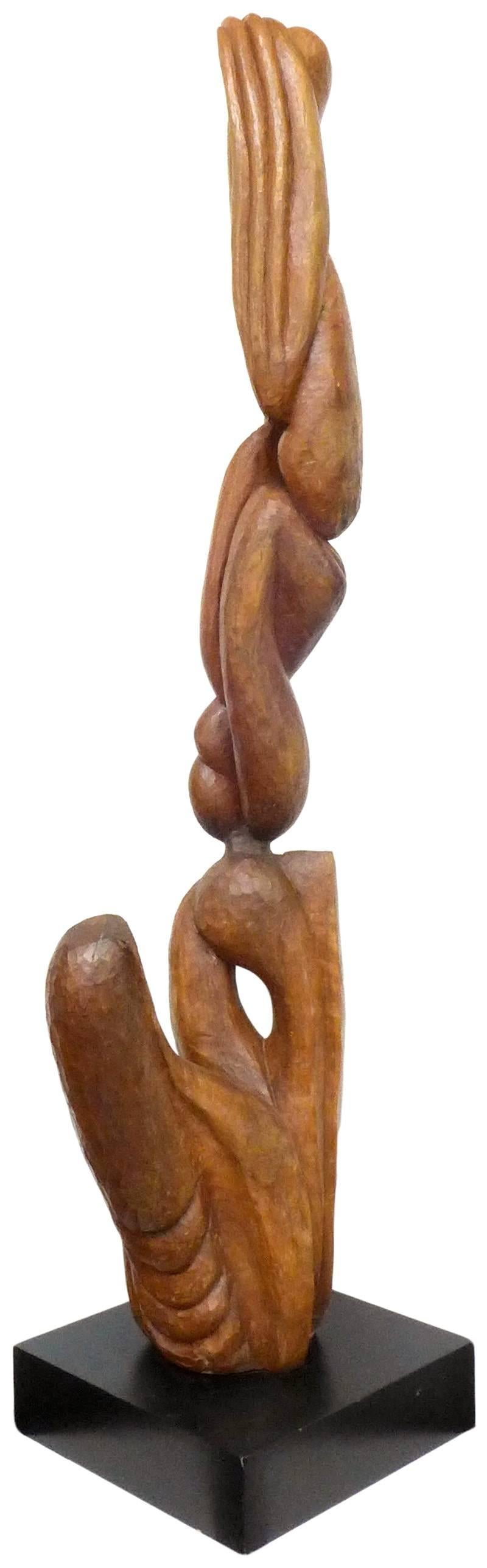 American Biomorphic Carved-Wood Sculpture For Sale
