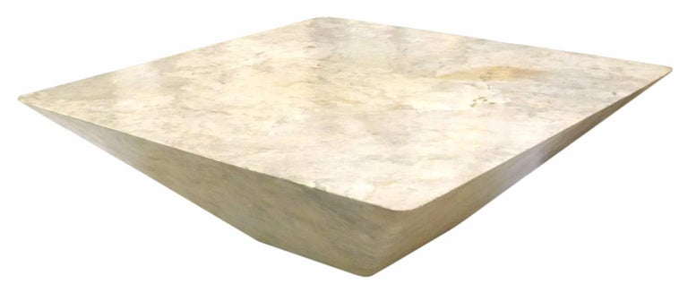 American Geometric Faux Marble Coffee Table For Sale