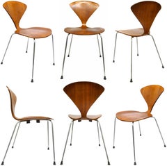 Set of Six Vintage "Cherner Chairs" by Norman Cherner for Plycraft