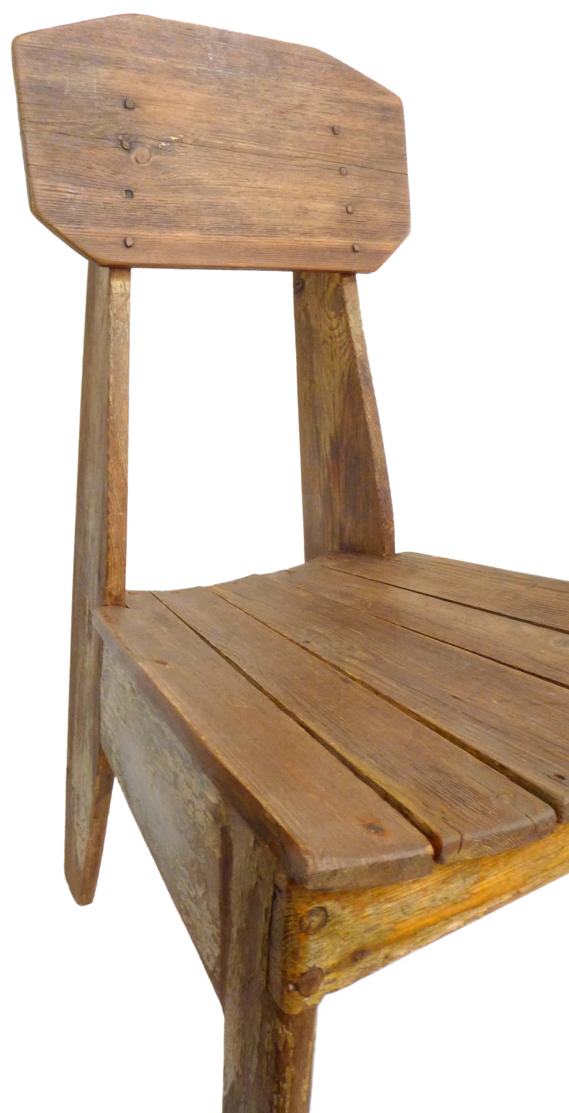 Mid-20th Century Modernist Slatted-Wood Side Chair For Sale