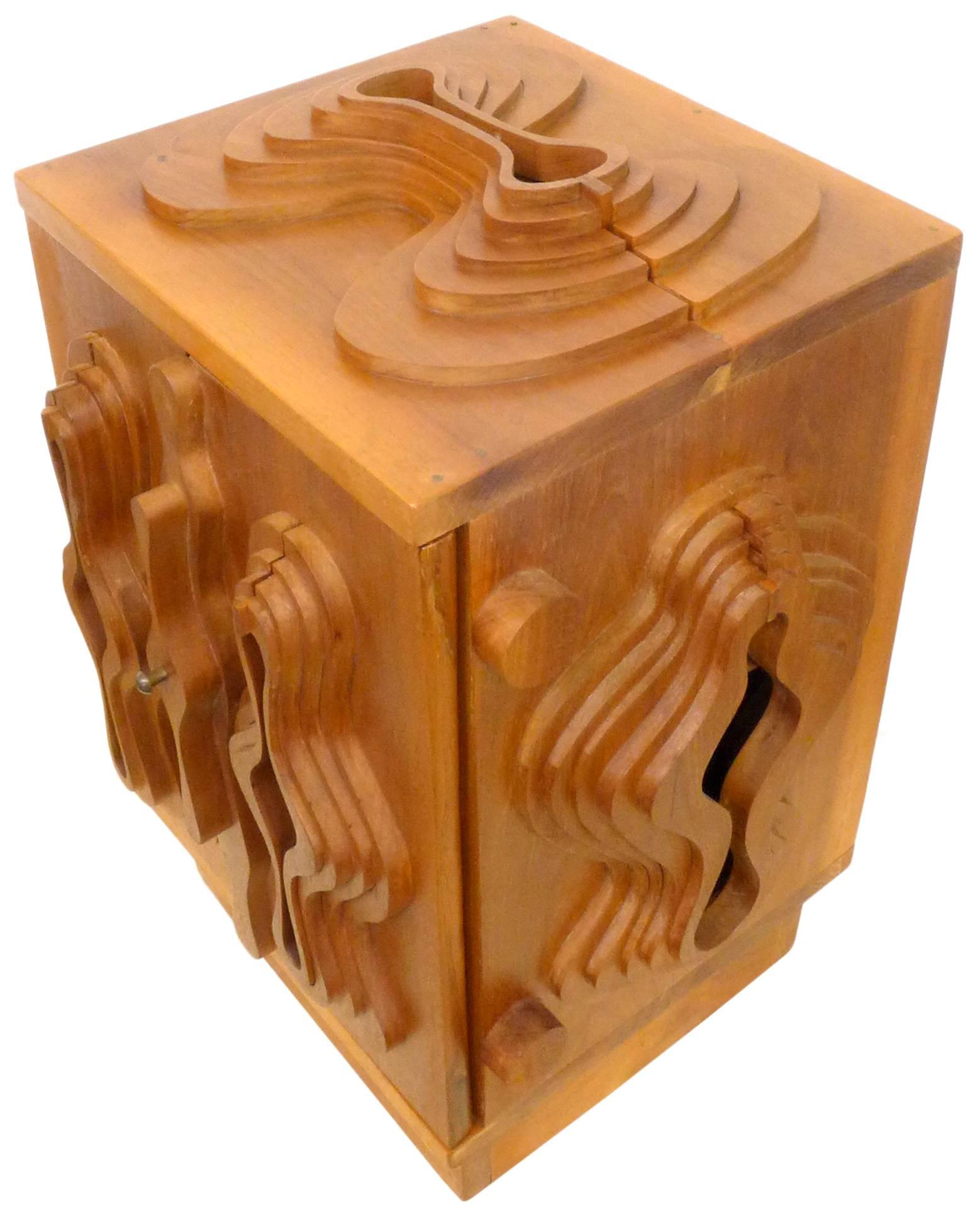 American Wood Sculpture Cabinet by John Risley