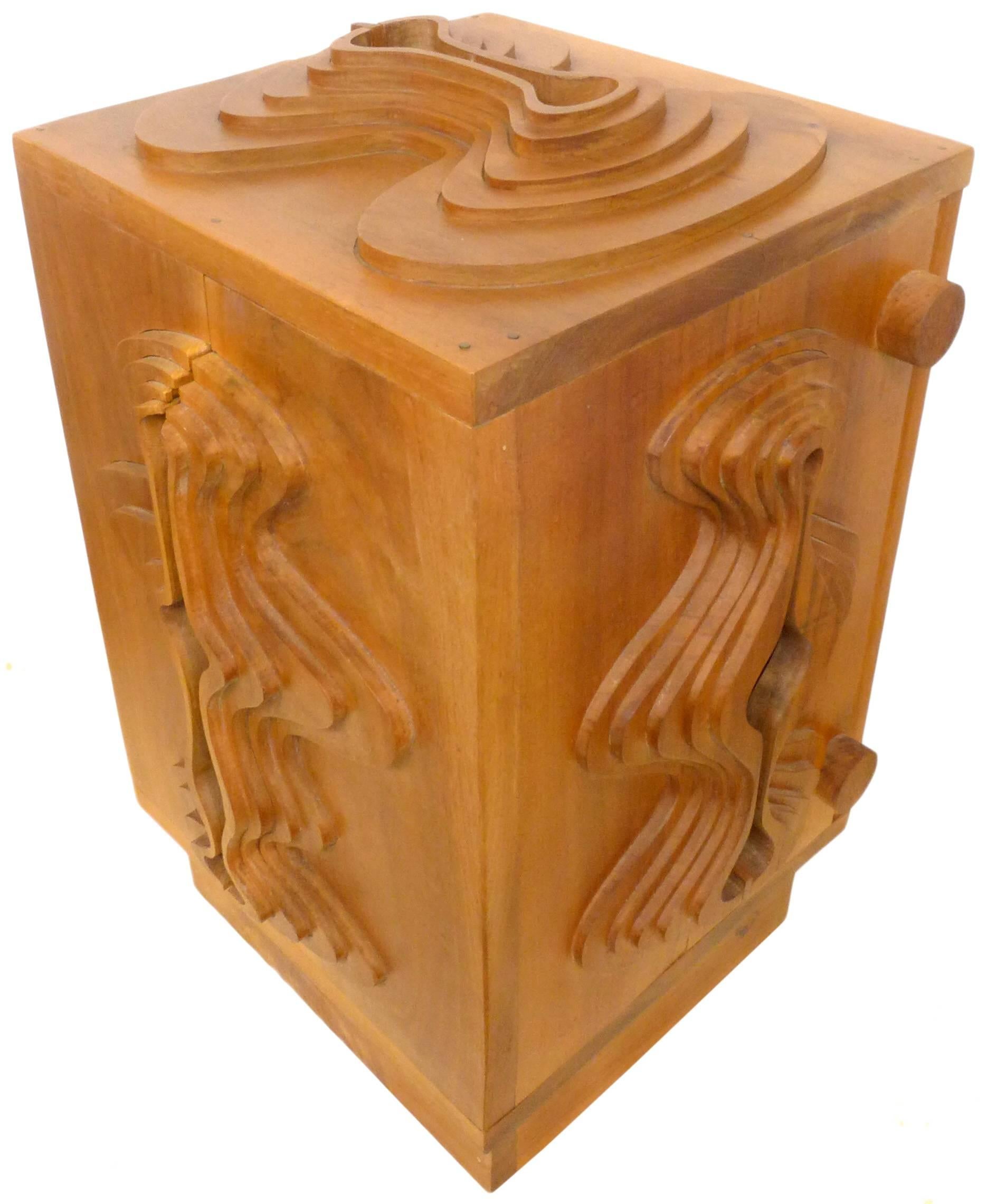 Wood Sculpture Cabinet by John Risley In Good Condition In Los Angeles, CA