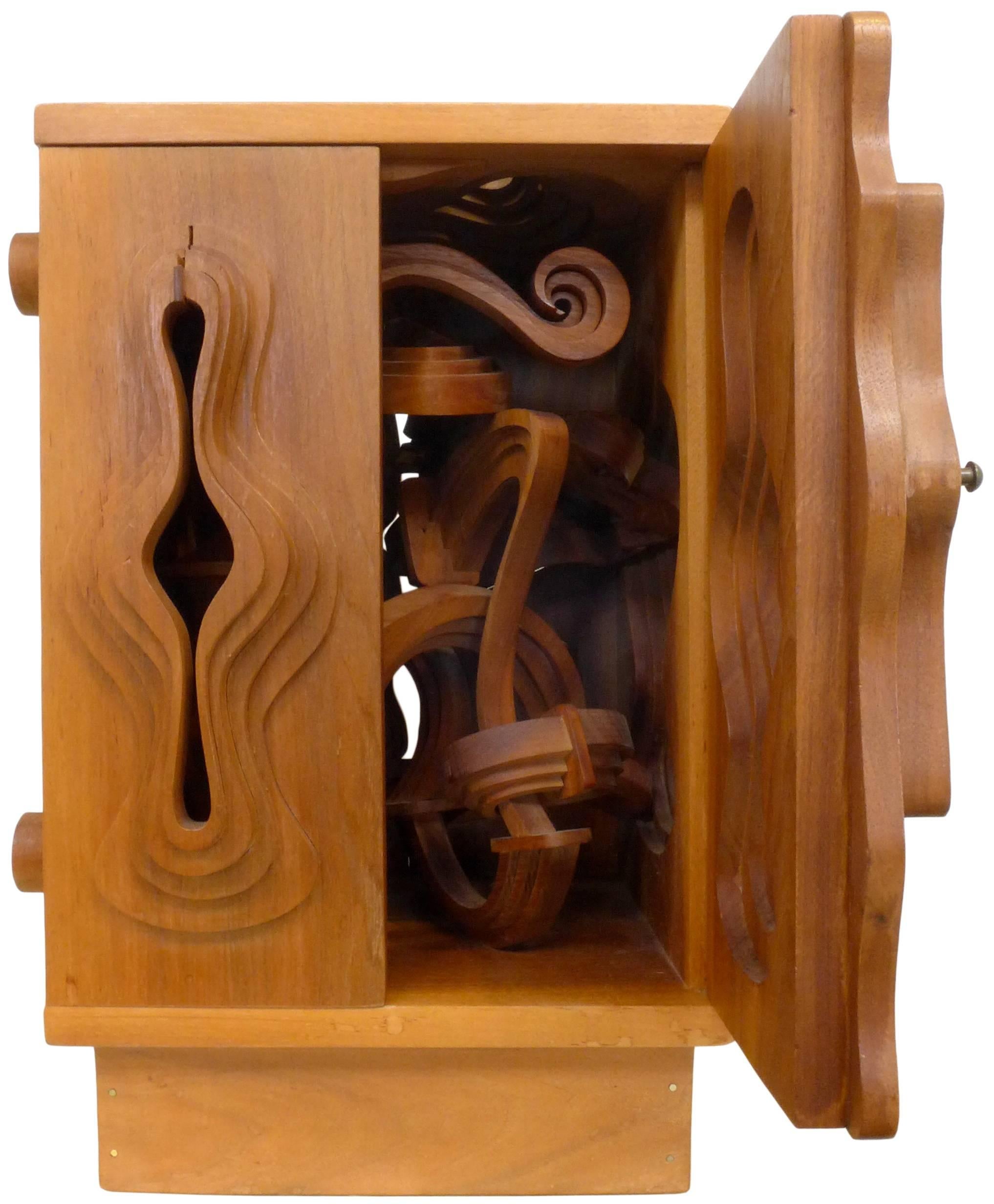 Late 20th Century Wood Sculpture Cabinet by John Risley
