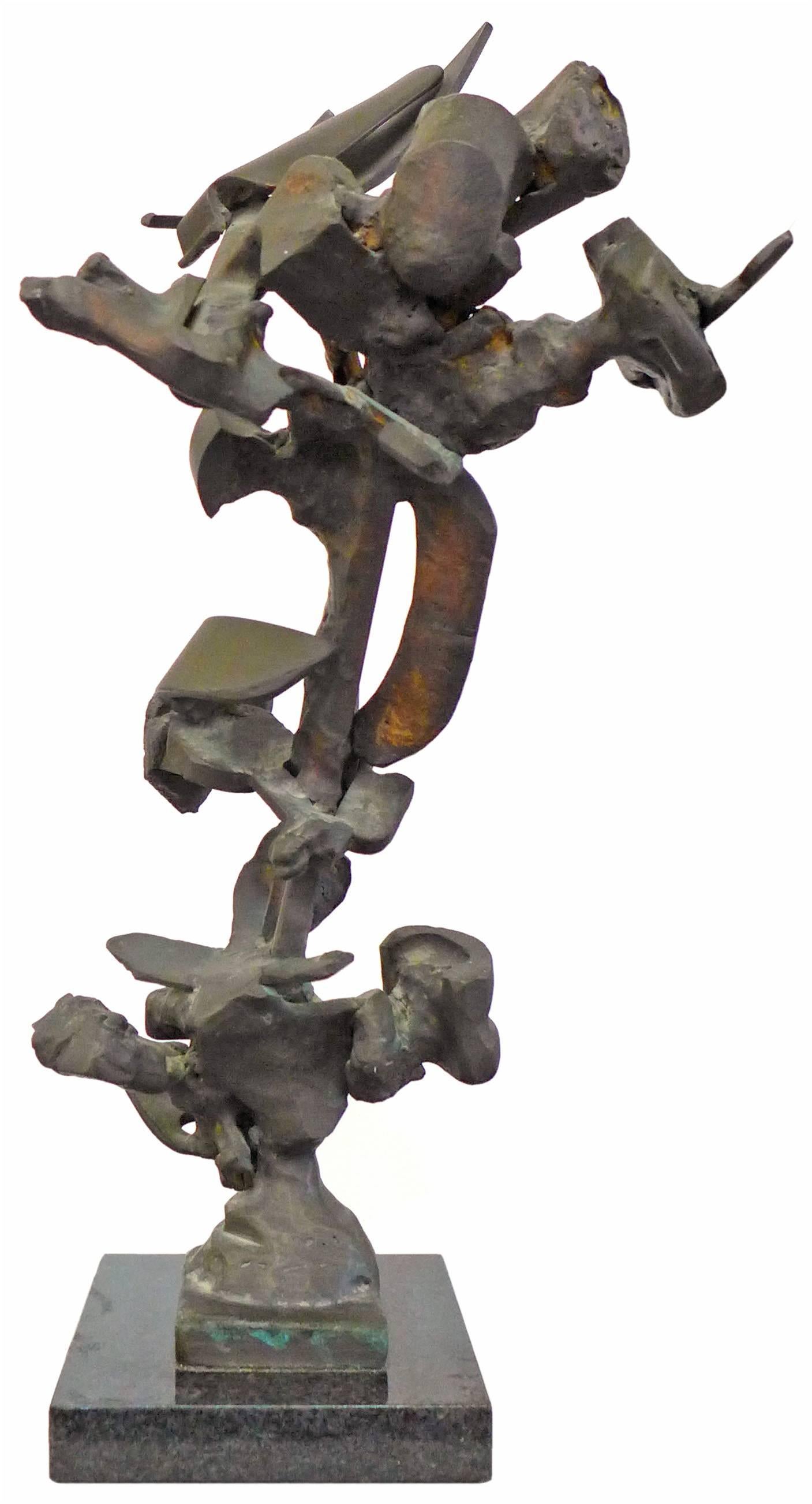 Abstract Expressionist Cast Bronze Sculpture In Good Condition In Los Angeles, CA