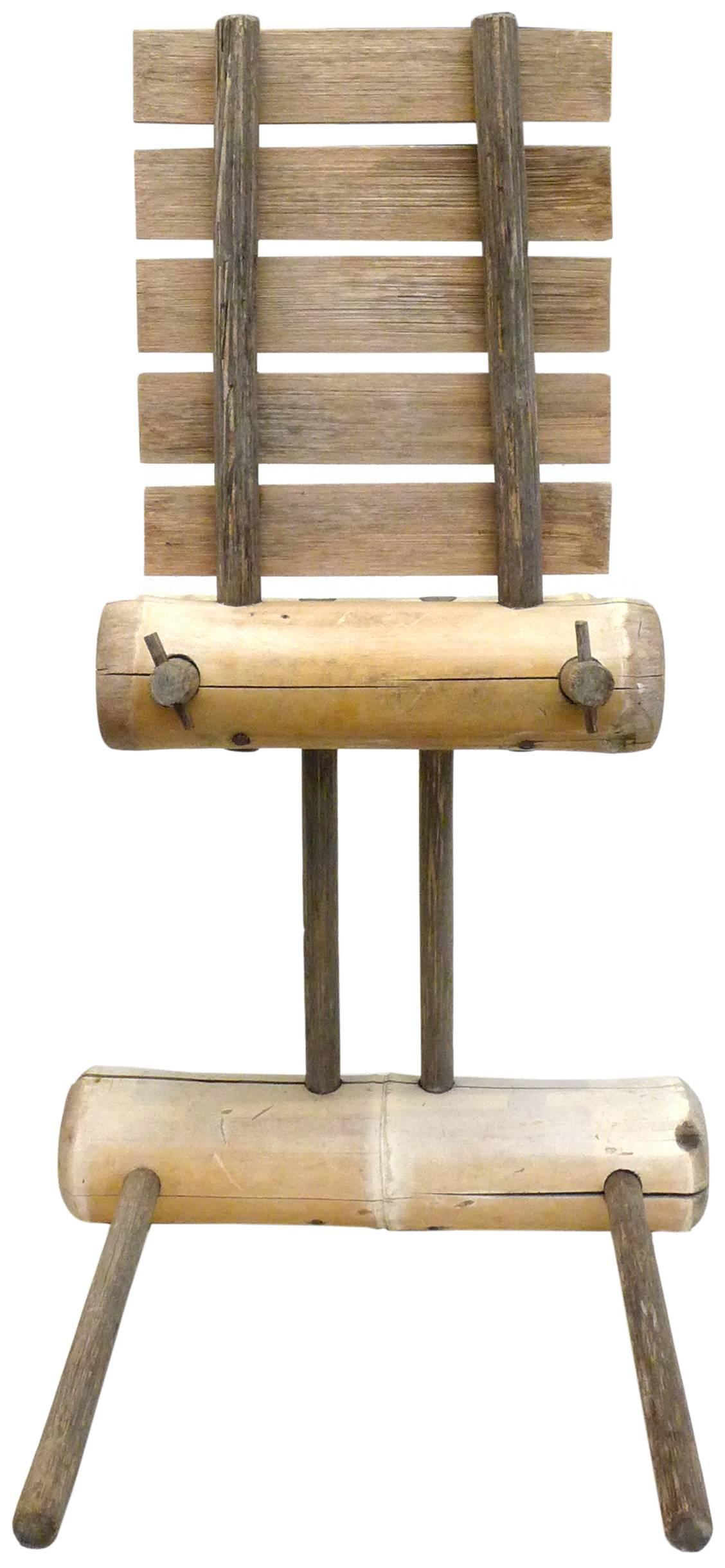 Primitive Japanese Bamboo Chair (Mitte des 20. Jahrhunderts) im Angebot