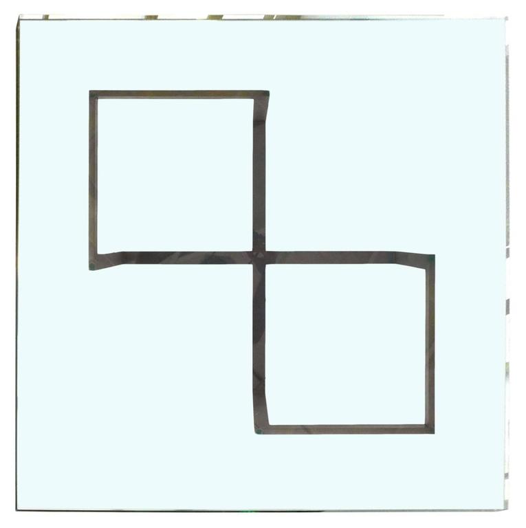 Square Bronze and Glass Coffee Table For Sale at 1stDibs