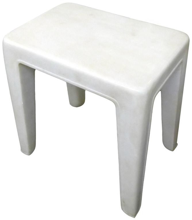 American Spectacular Carved Solid Marble Occasional Table For Sale