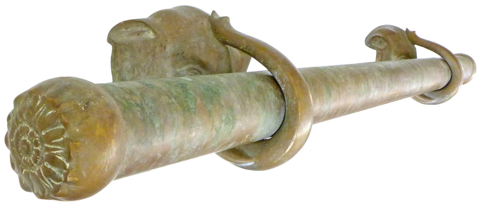 antique brass bar foot rail