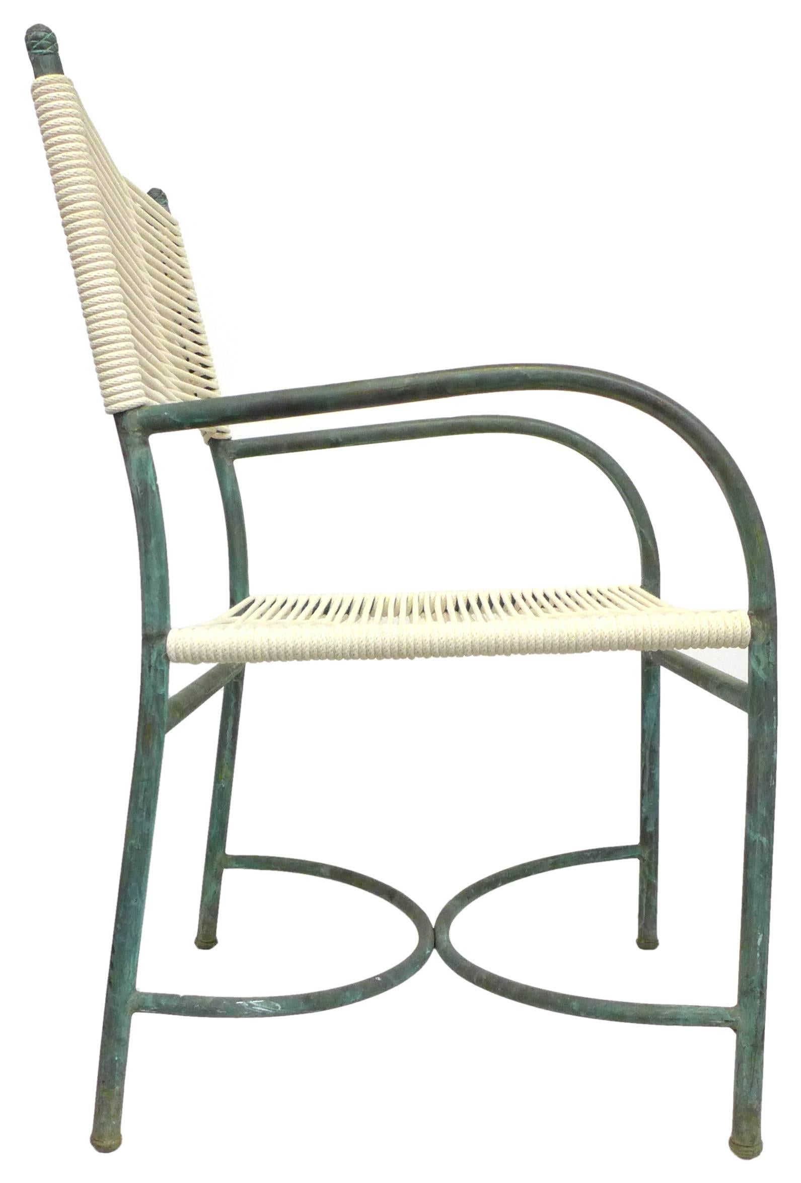 Set of Four Bronze Patinated Outdoor Chairs by Robert Lewis 2