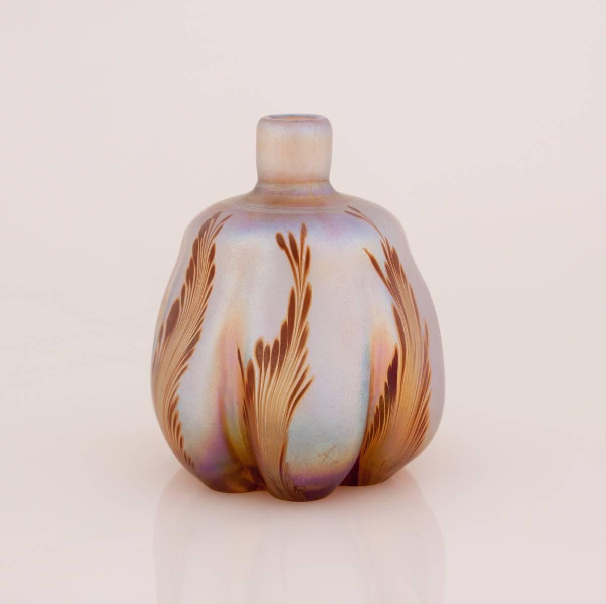 Art Nouveau Tiffany Studios Favrile Glass Early Vase For Sale