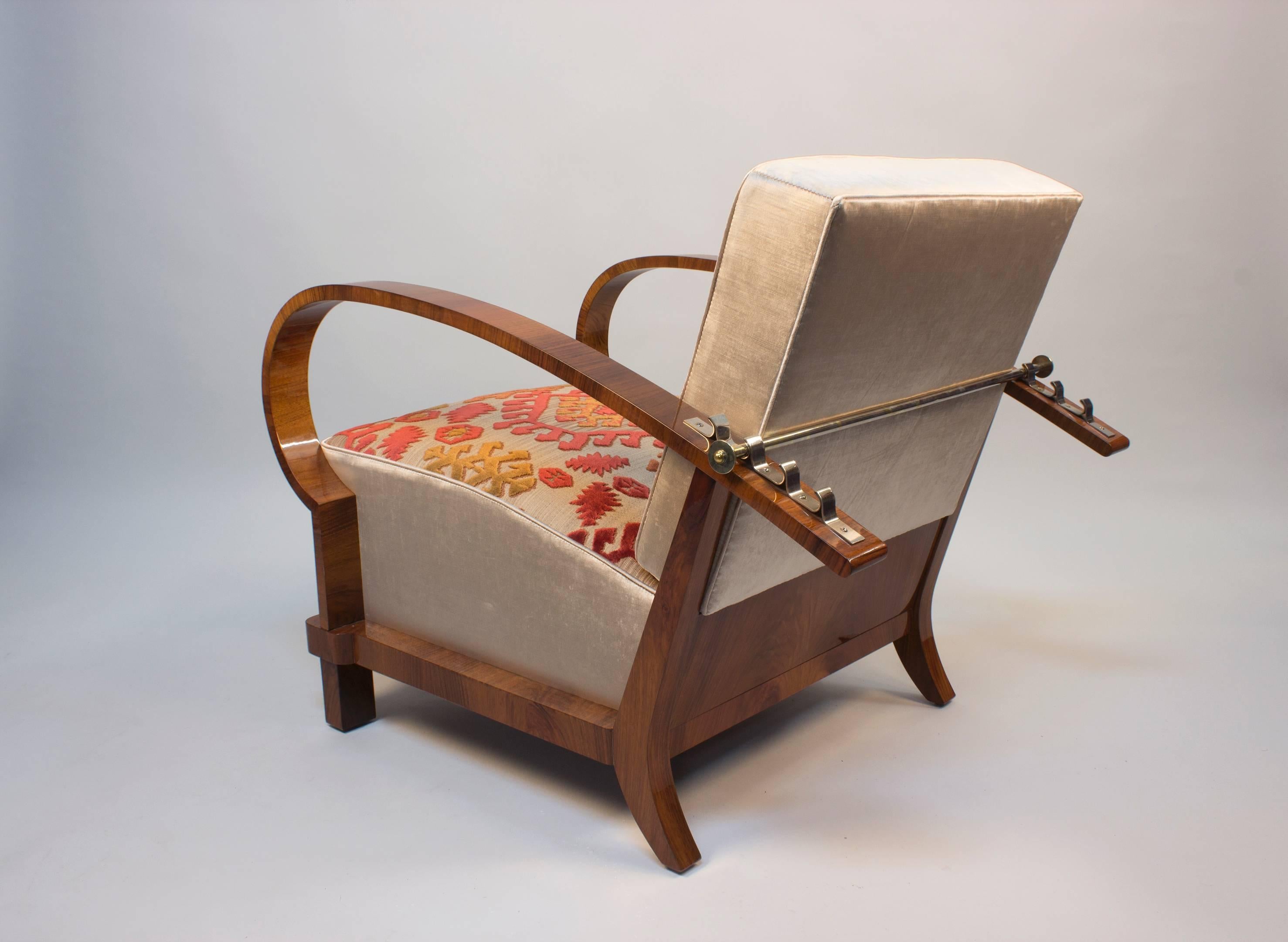 German Art Deco reclining armchair For Sale