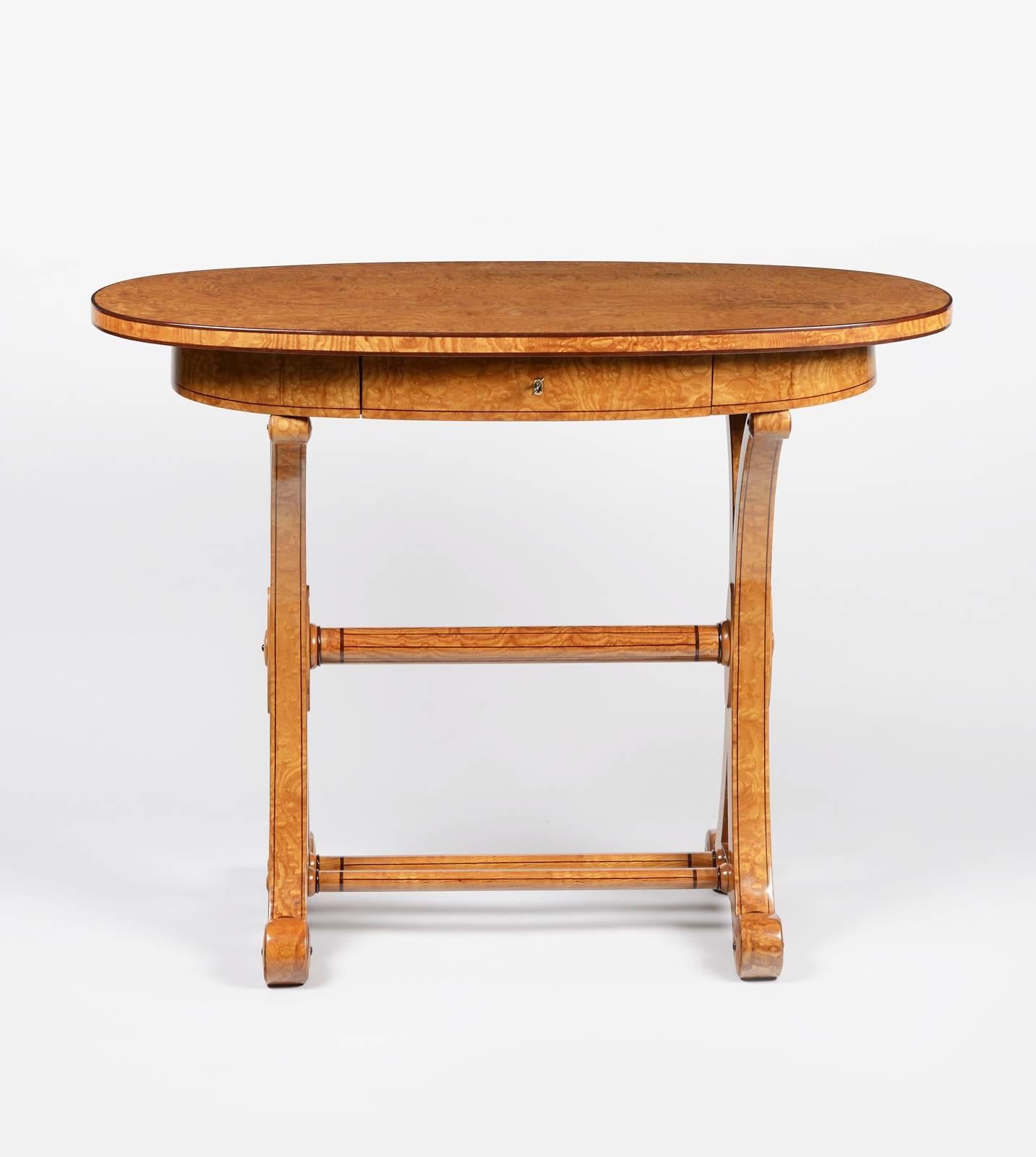 Inlay Biedermeier Writing Table For Sale