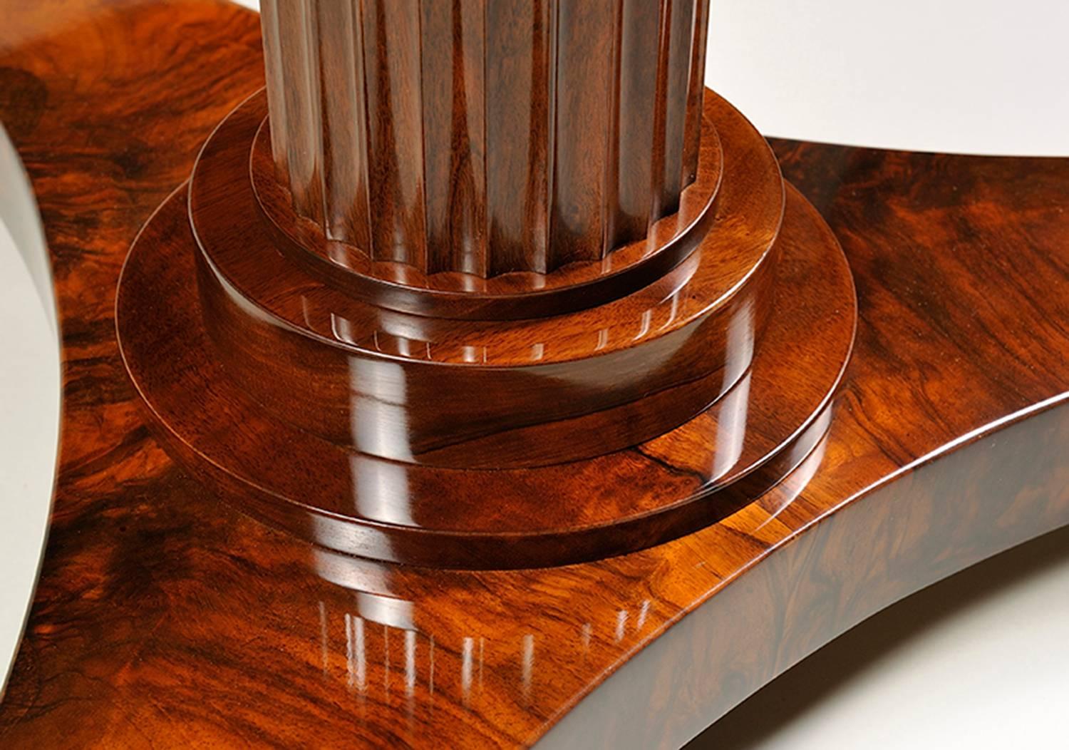 Plated Biedermeier Pedestal Table For Sale