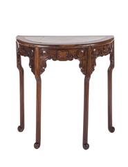 Pair of Late 19th Century Chinese Demilune Tables