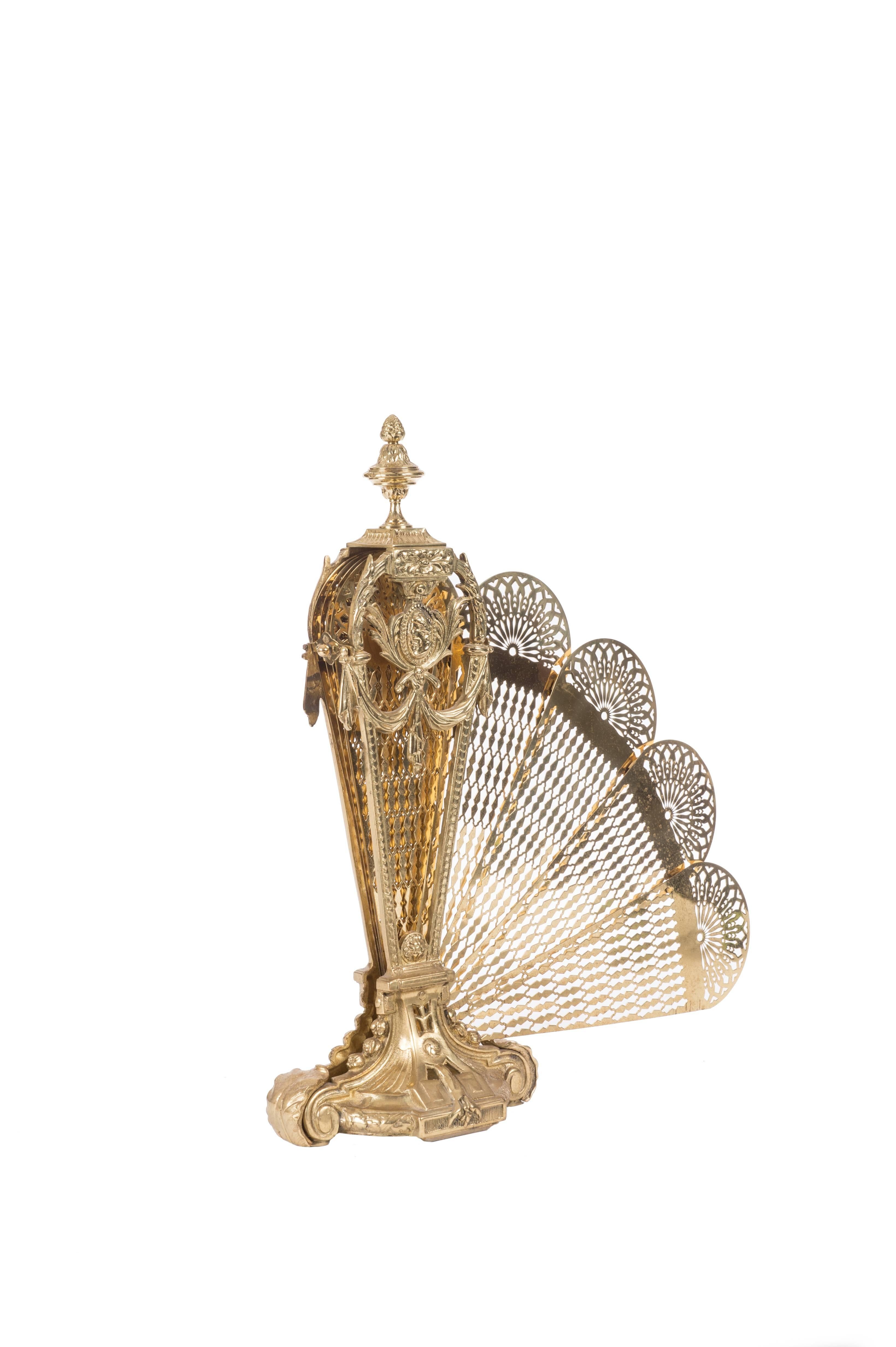 peacock brass fireplace screen