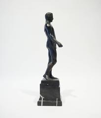 Bronze Figure of a Male Athlete by German Sculptor Ferdinand Frick C. 1910