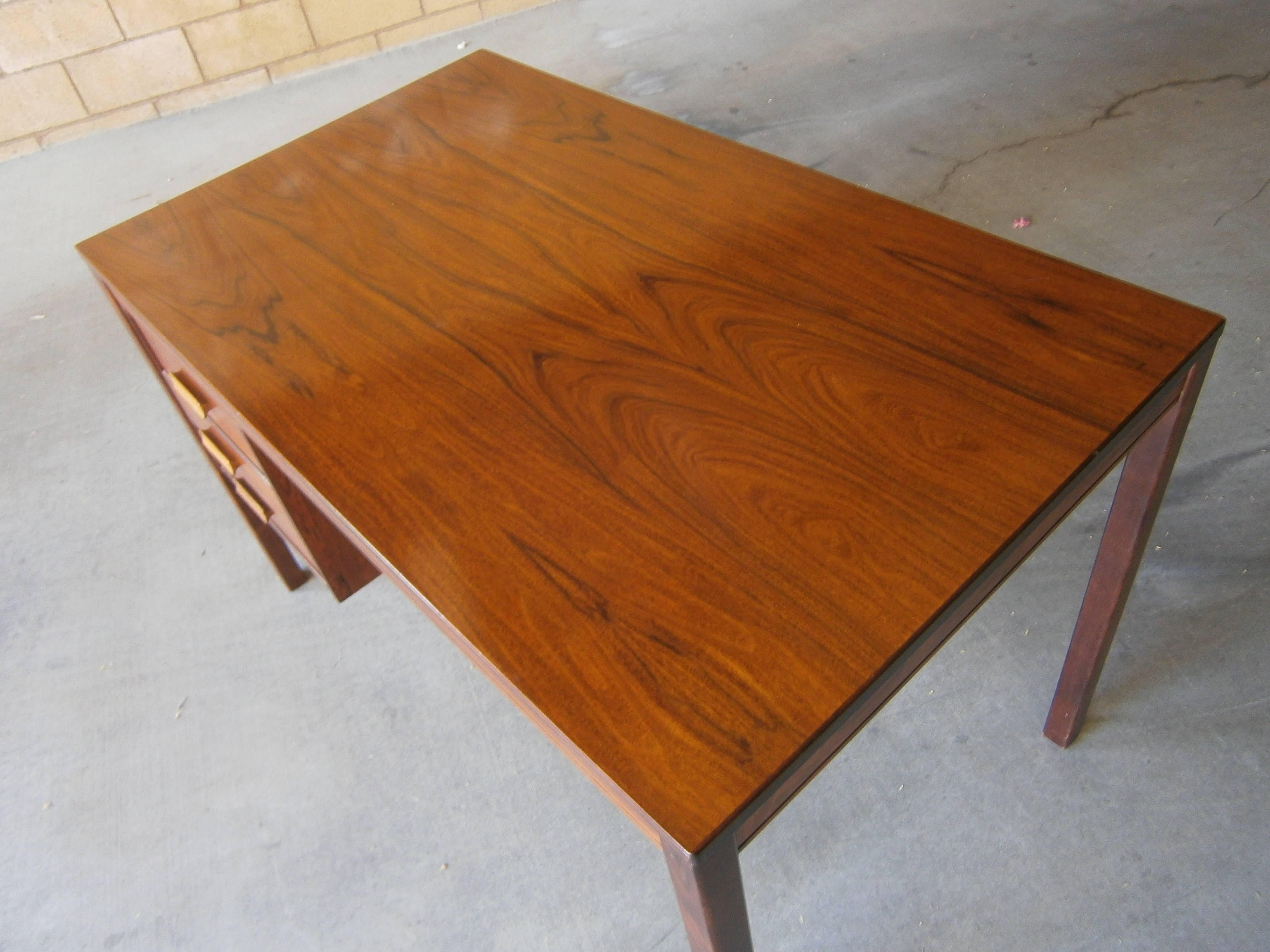 1970s Norwegian Rosewood Writing Table For Sale 4