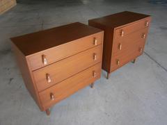 Pair of Walnut Bedside Chests Designed by Stanley Young for Glenn of California