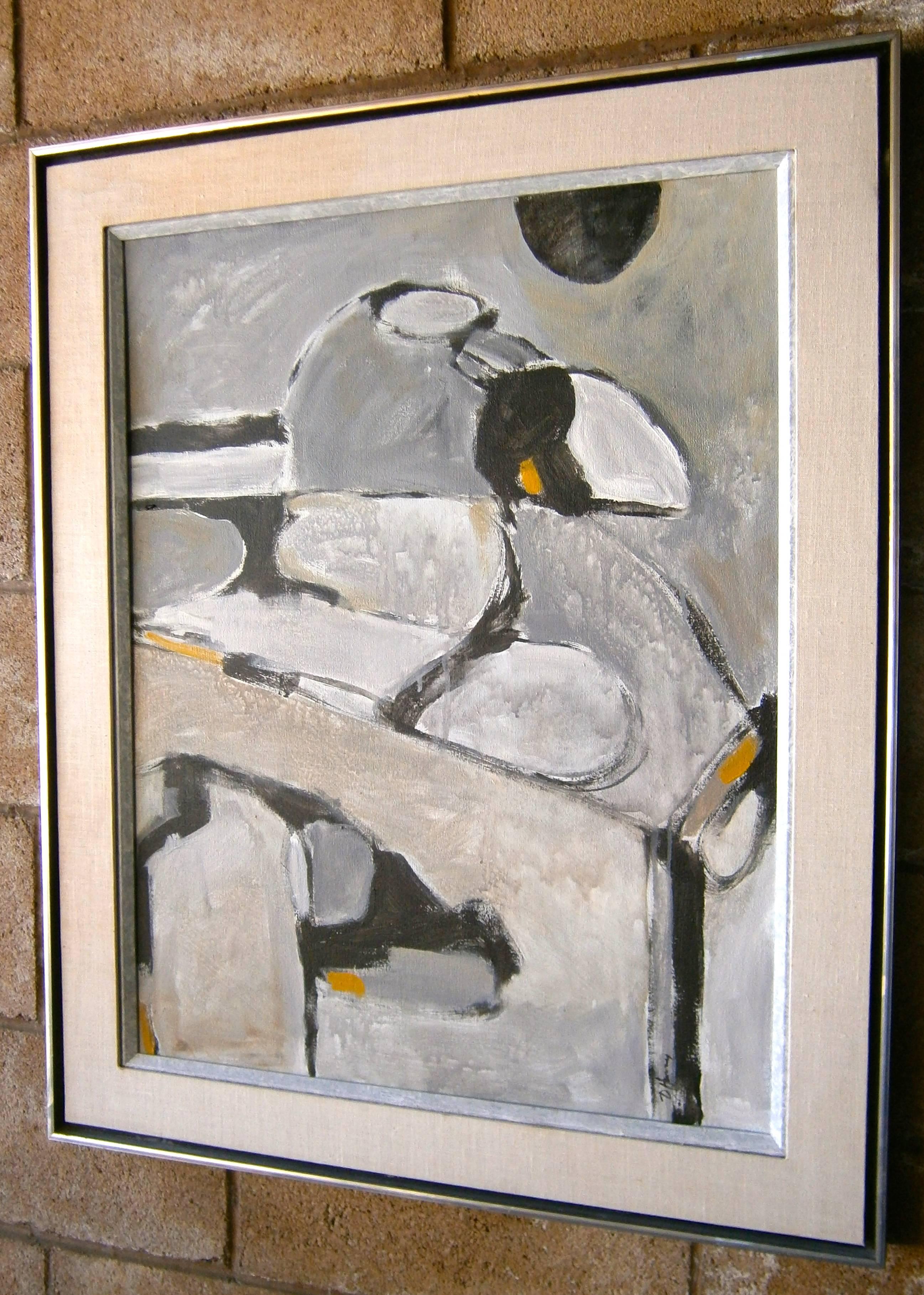 Acrylic on Canvas Abstract Composition by American Artist David E. Henry C. 1973 In Excellent Condition In Palm Springs, CA