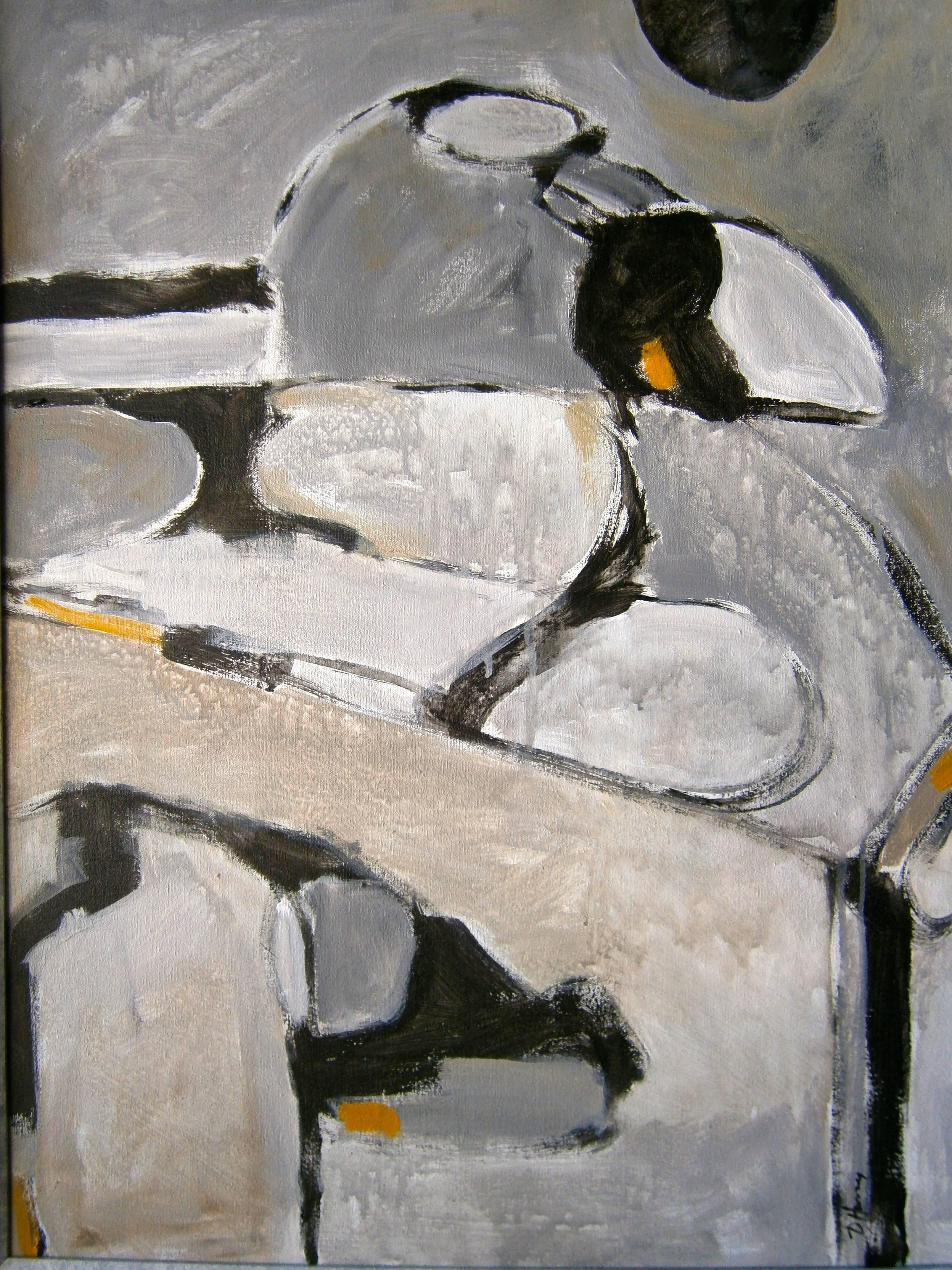 Late 20th Century Acrylic on Canvas Abstract Composition by American Artist David E. Henry C. 1973