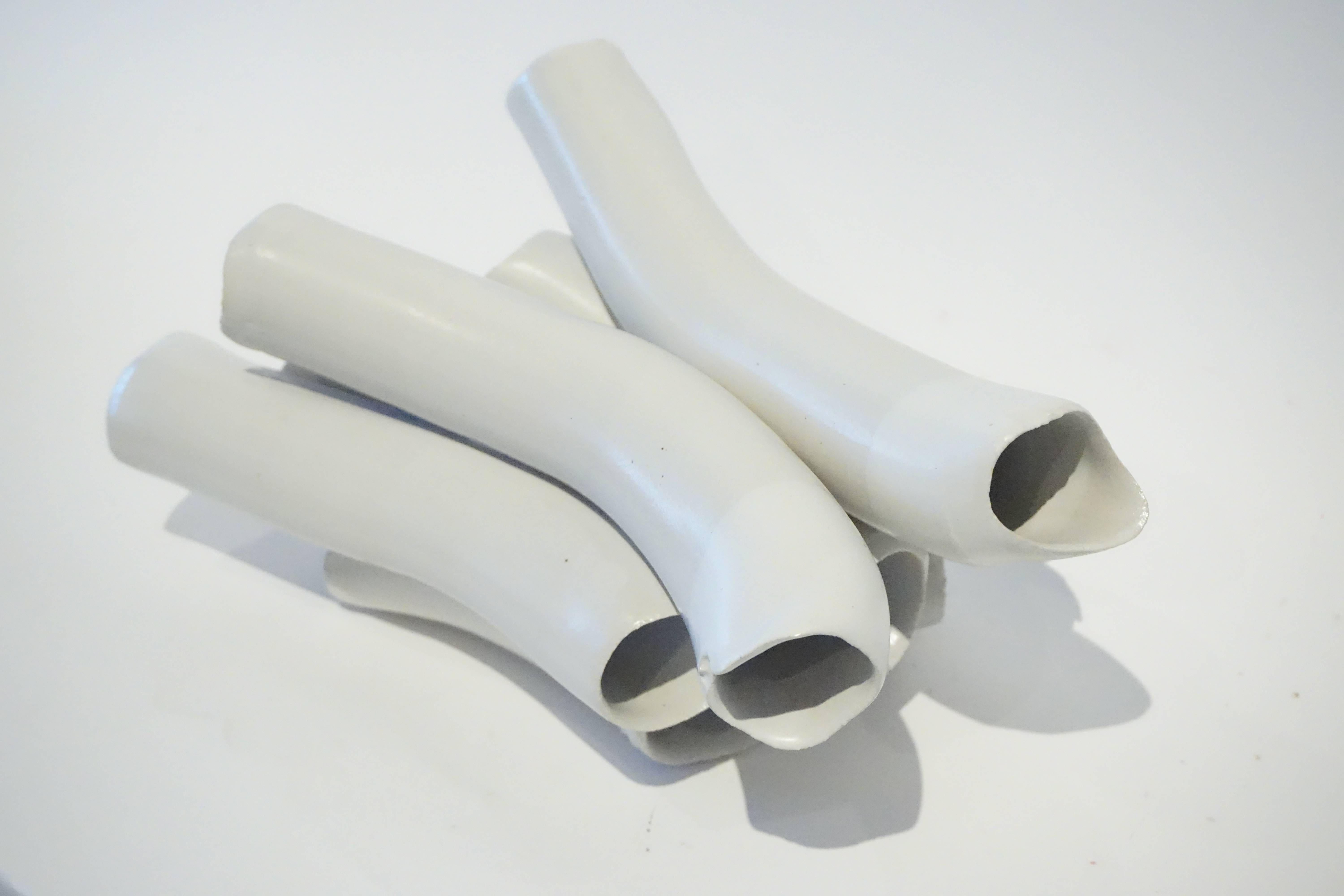 Contemporary Tubular Ceramic Sculpture by Studio Potter Warner Walcott For Sale 2