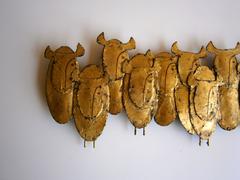 Rare 1960's Gilded "Charging Bulls" Wall Sculpture by Peter Pepper Products