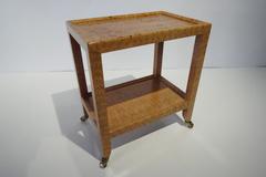 Chic Karl Springer Snakeskin Covered "Telephone" Table  Circa 1983