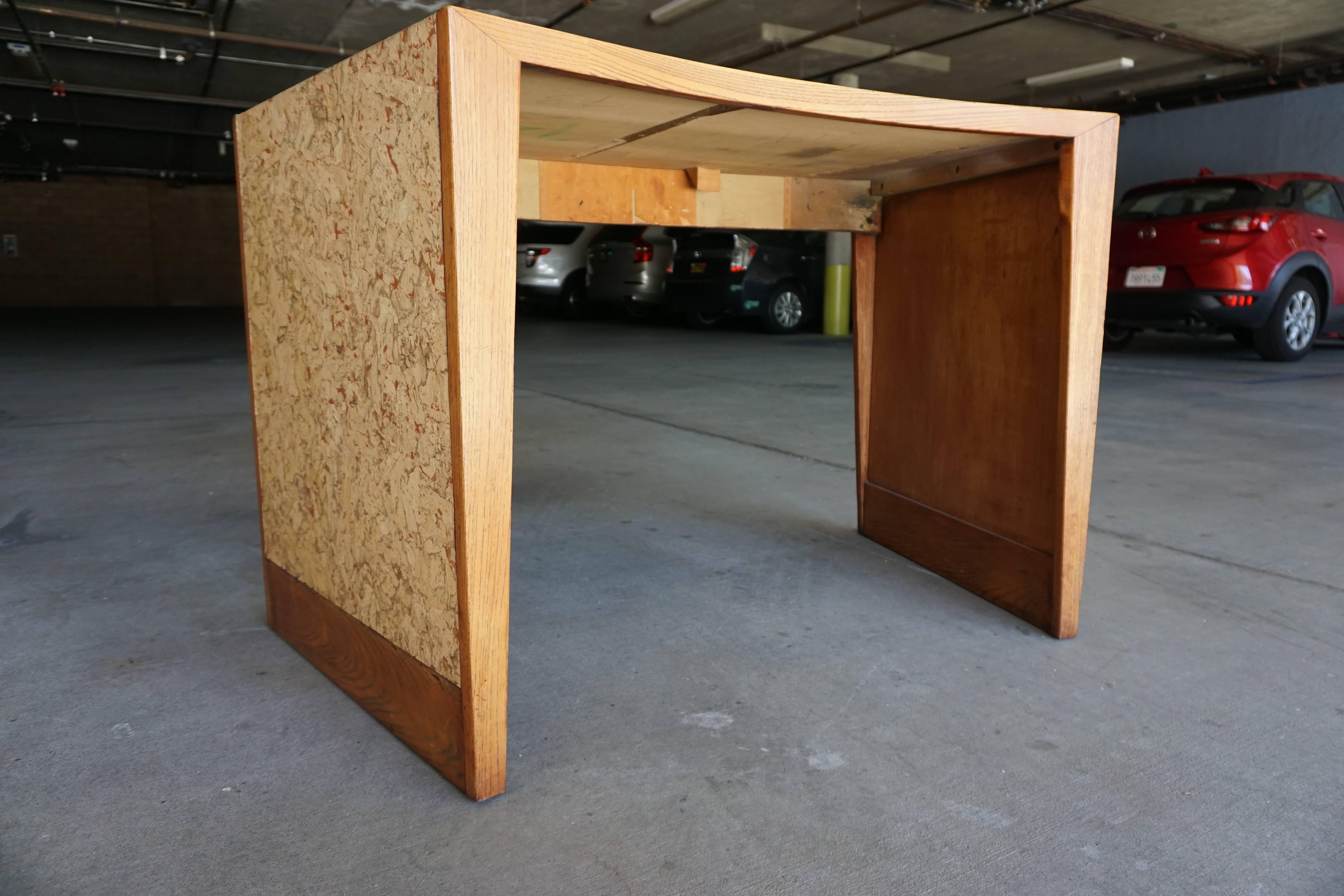 Gilt Cork Covered Oak Writing Table from Steve McQueen's Residence in Palm Springs