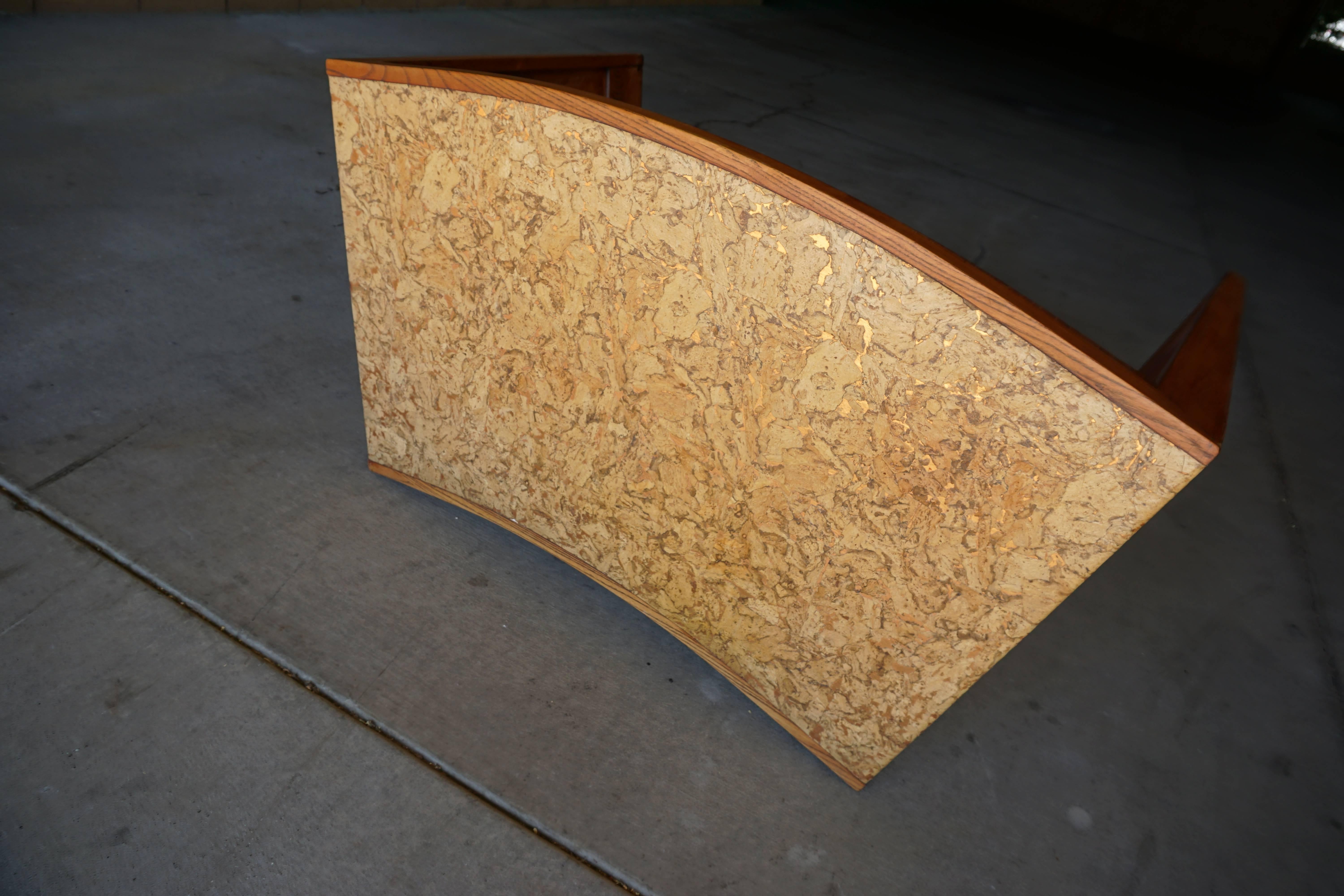 Cork Covered Oak Writing Table from Steve McQueen's Residence in Palm Springs 1
