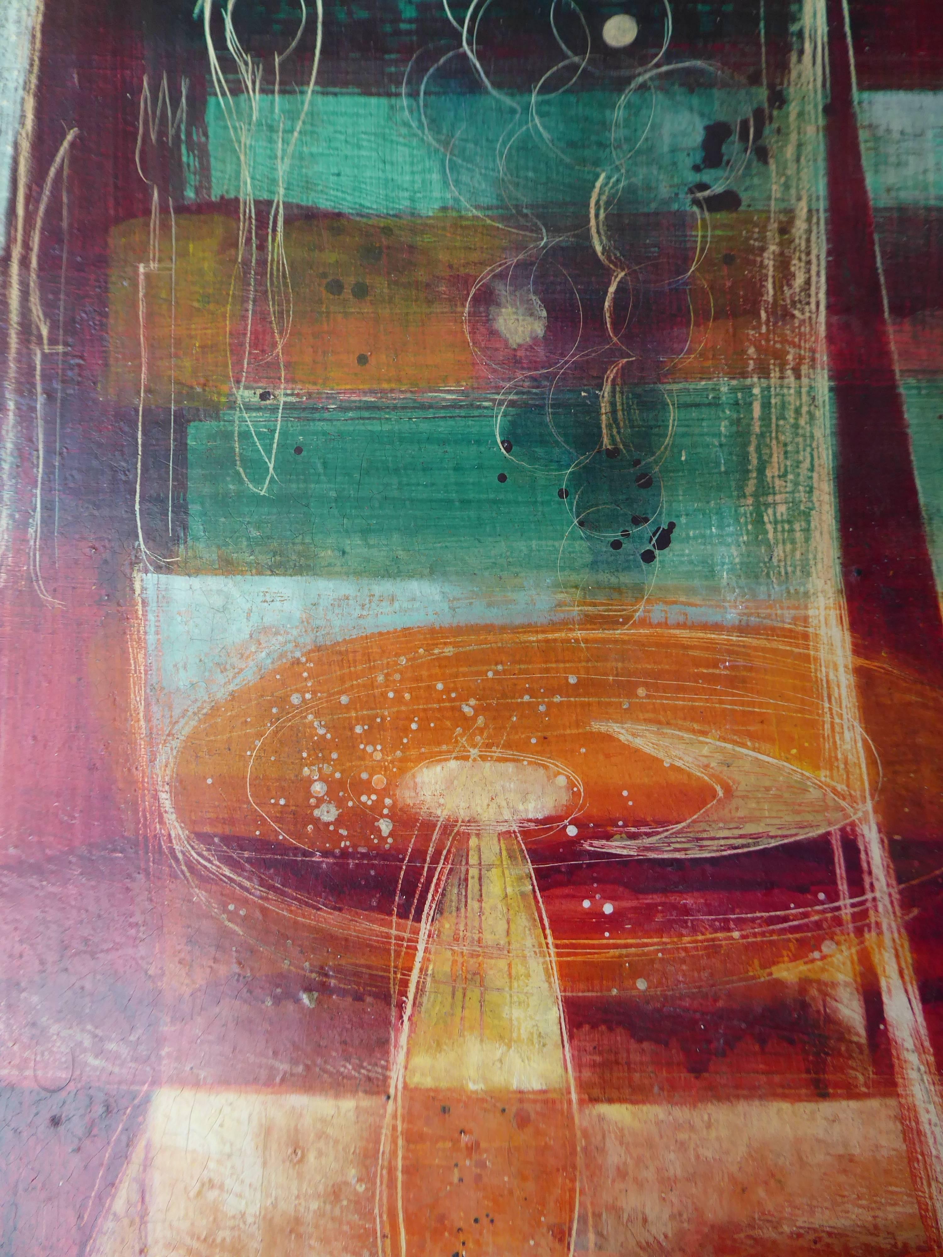 Abstract Oil on Panel by Noted American Artist Mary Ellen McDermott, circa 1950s For Sale 1
