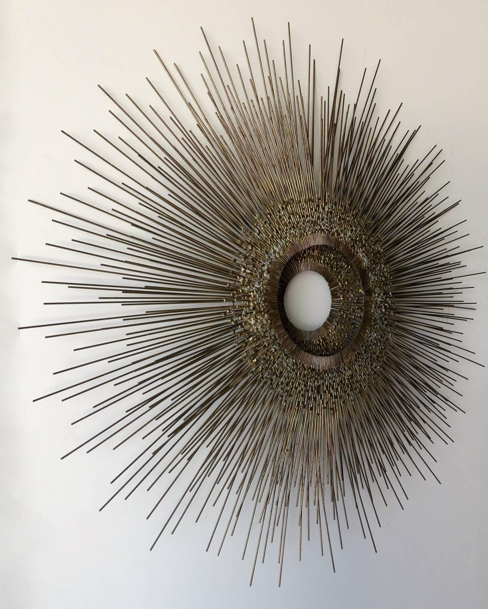 Brutalist Starburst Wall Sculpture, American Artist William Friedle, circa 1960s In Excellent Condition For Sale In Palm Springs, CA