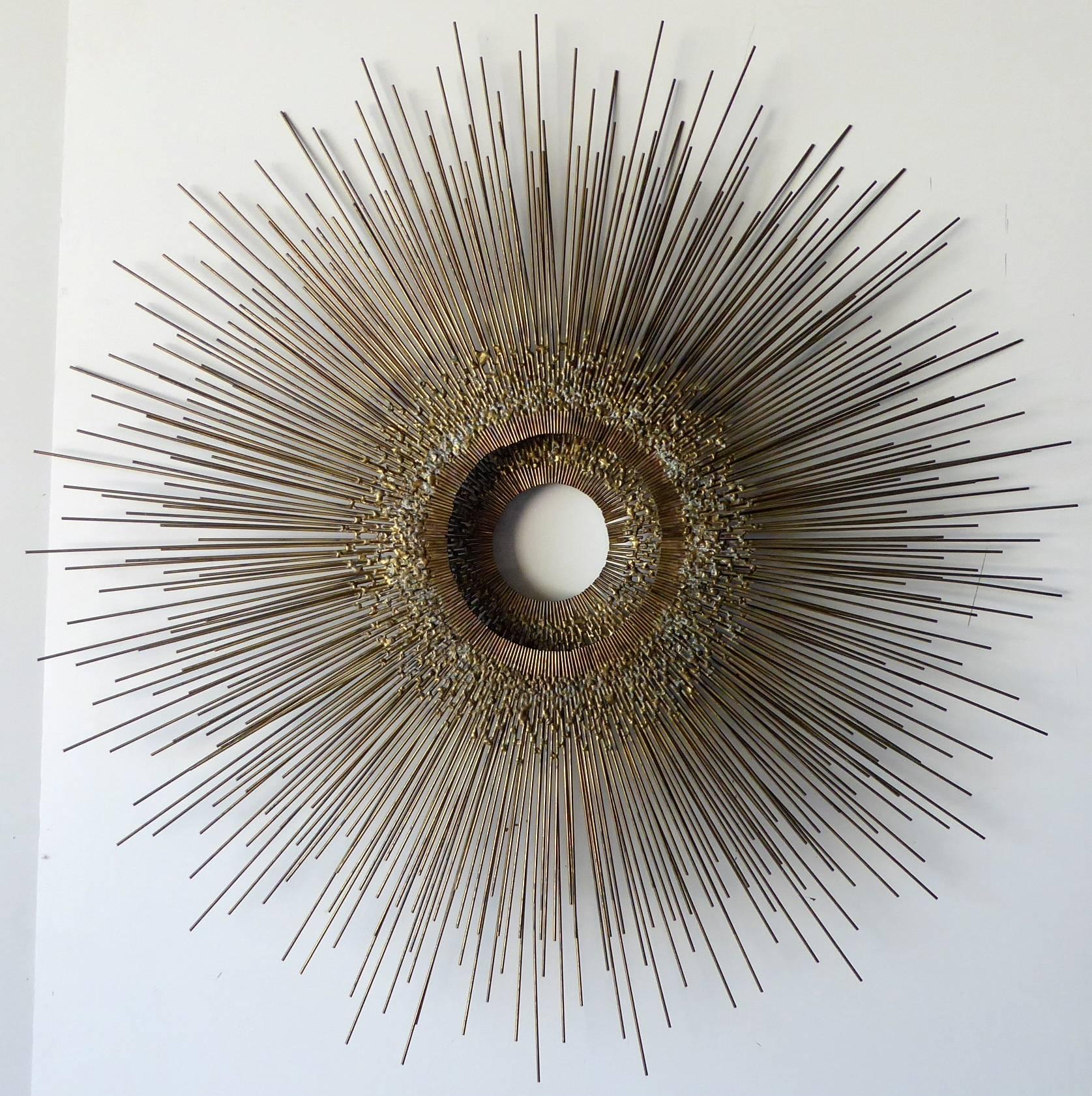 Brutalist Starburst Wall Sculpture, American Artist William Friedle, circa 1960s For Sale 4