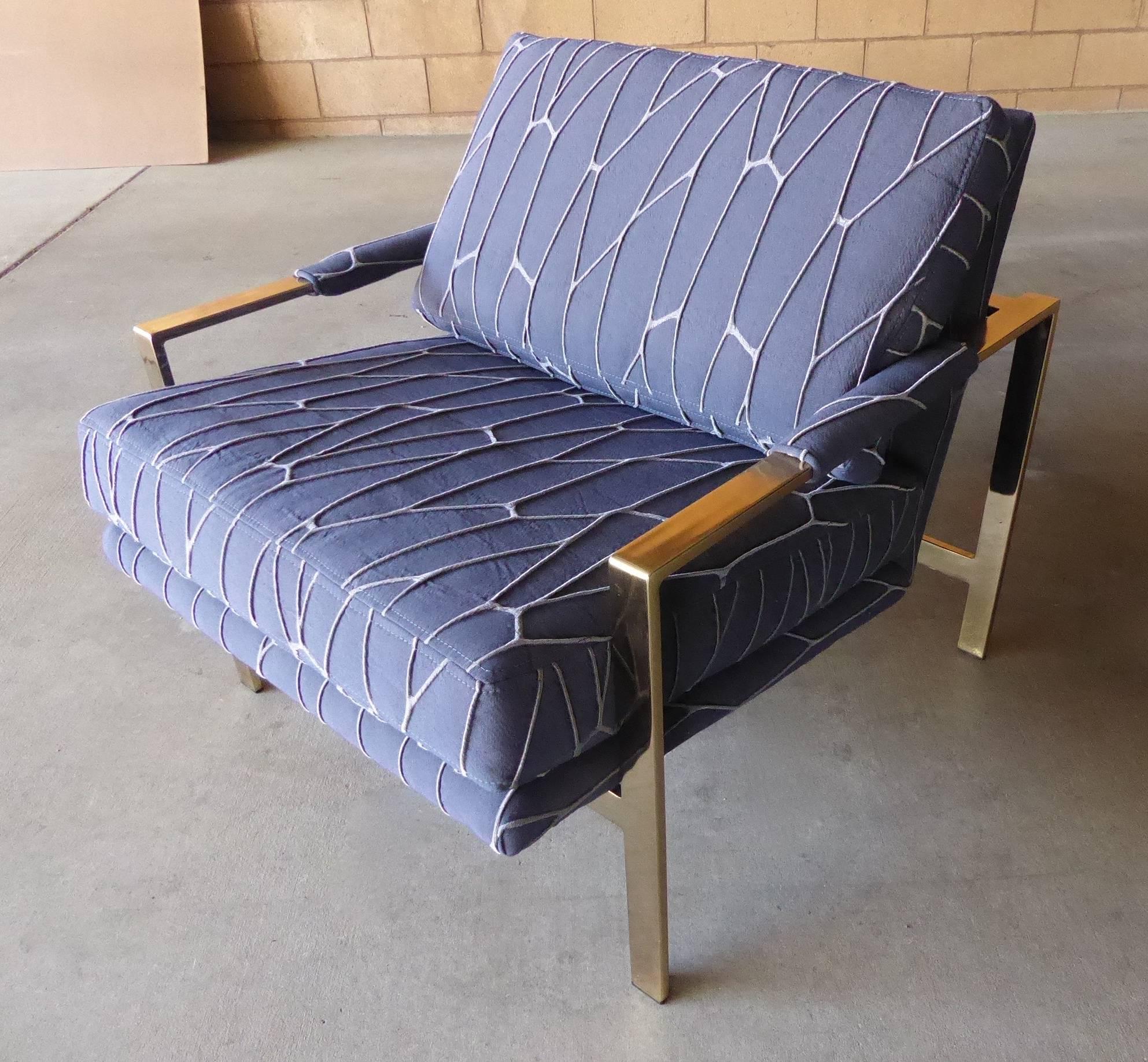 Late 20th Century Brass Plated Lounge Chair in the Manner of Harvey Probber, circa 1970s For Sale