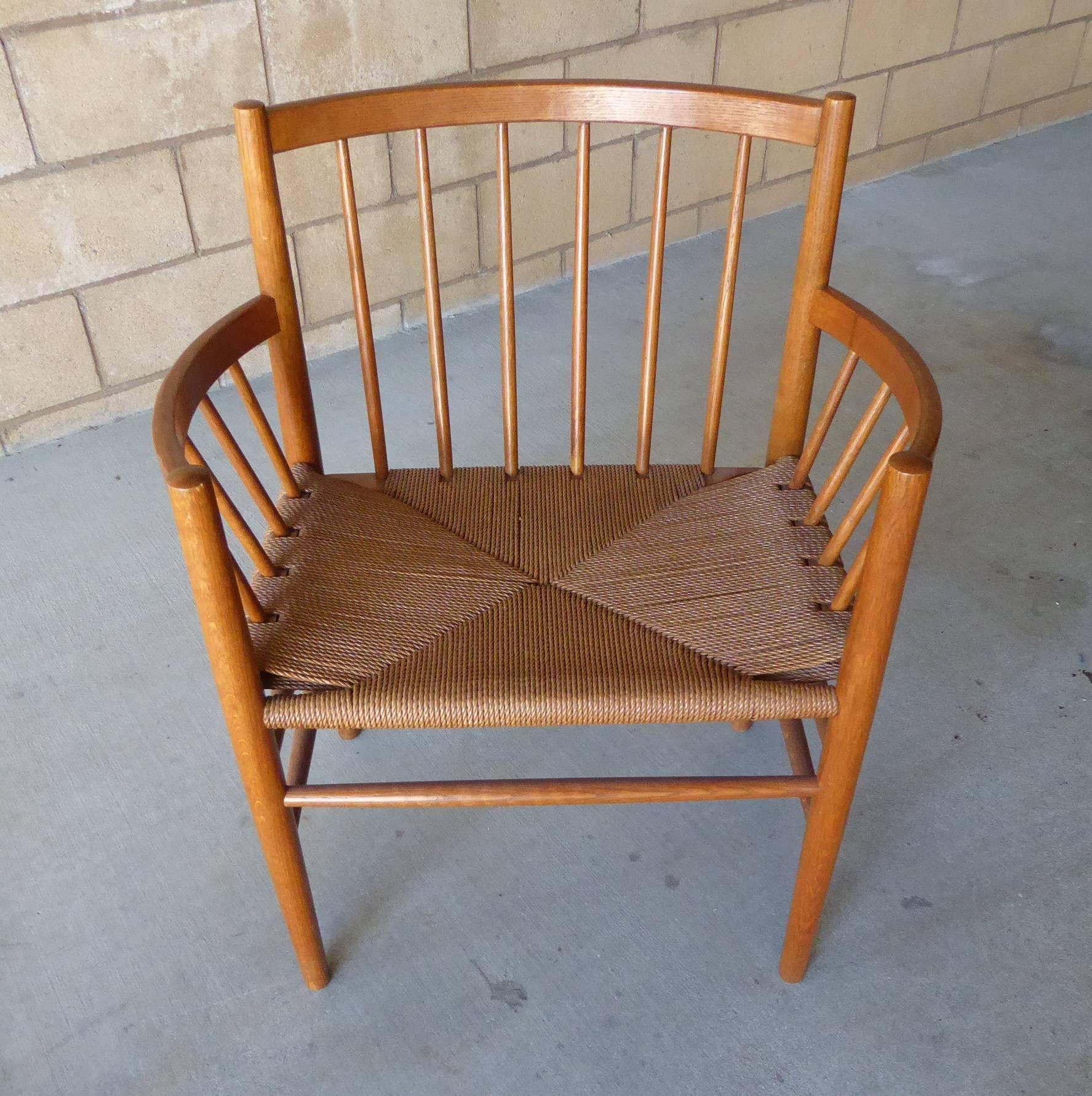 Set of Six, 1950s Danish Oak Dining Armchairs by Jørgen Bækmark for Fdm Møbler In Excellent Condition For Sale In Palm Springs, CA