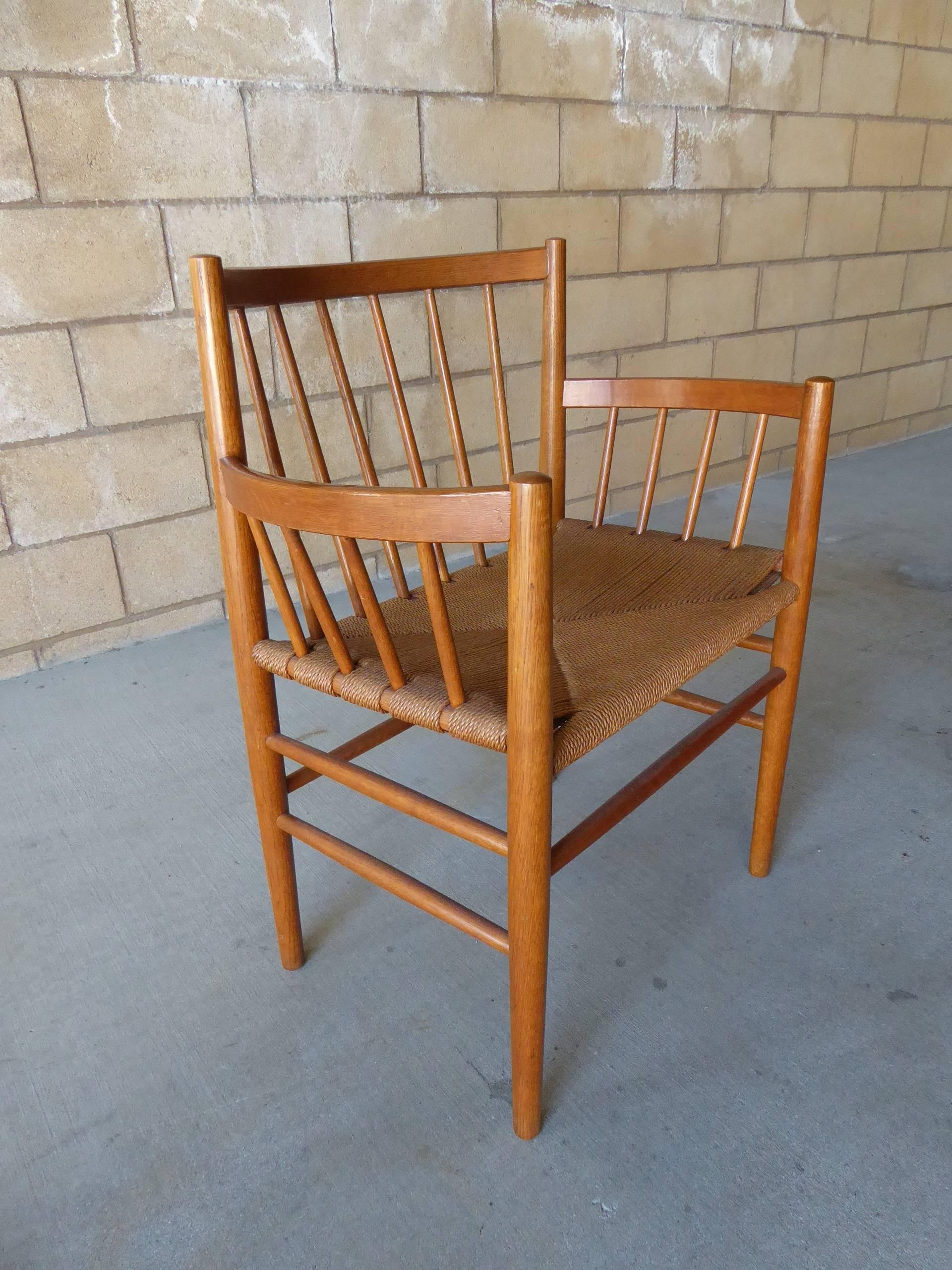 Mid-20th Century Set of Six, 1950s Danish Oak Dining Armchairs by Jørgen Bækmark for Fdm Møbler For Sale