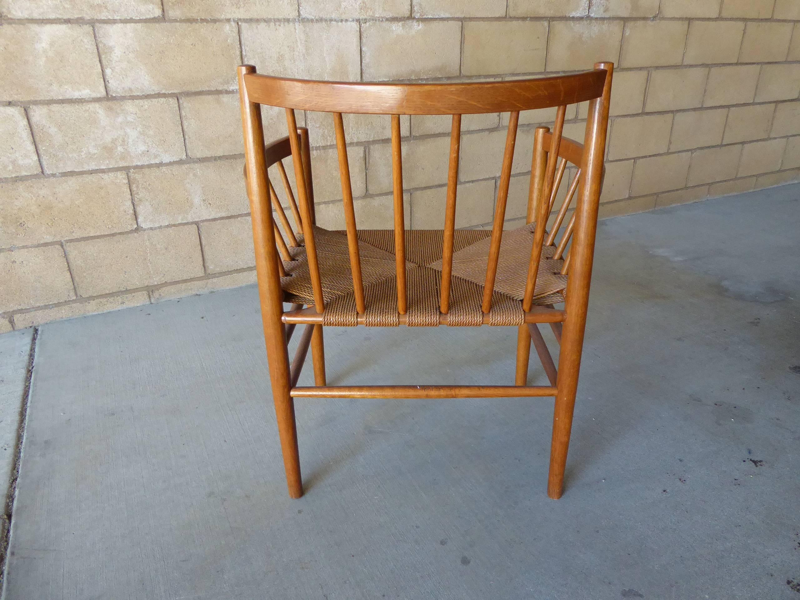 Set of Six, 1950s Danish Oak Dining Armchairs by Jørgen Bækmark for Fdm Møbler For Sale 1