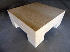 Travertine Square Coffee Table, circa 1980s
