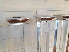 Tailored Set of Four Tall Acrylic Candlesticks by Charles Hollis Jones