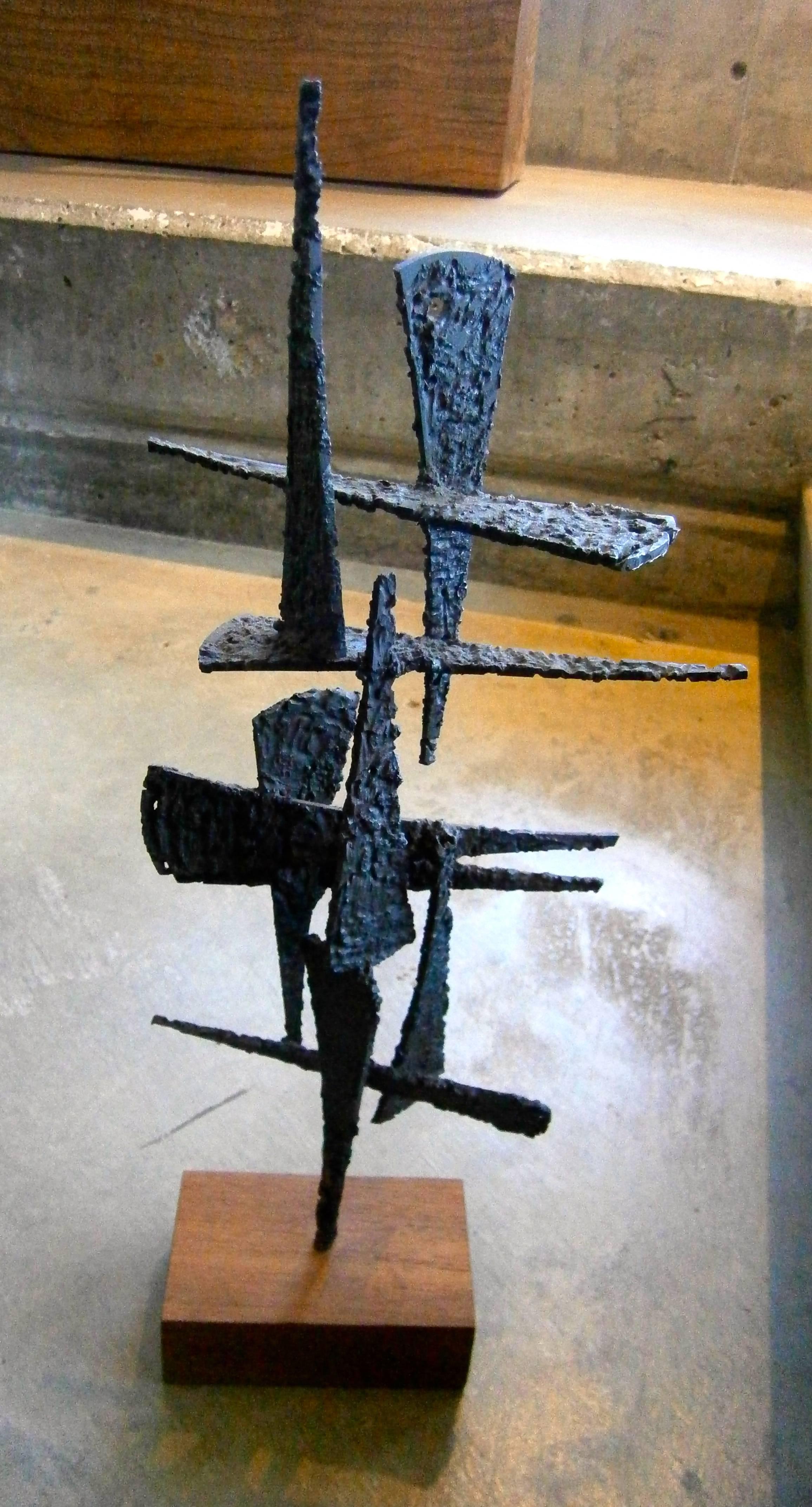 Contemporary Torch-Cut Steel Brutal Sculpture by American Artist Joey Vaiasuso In Excellent Condition In Palm Springs, CA