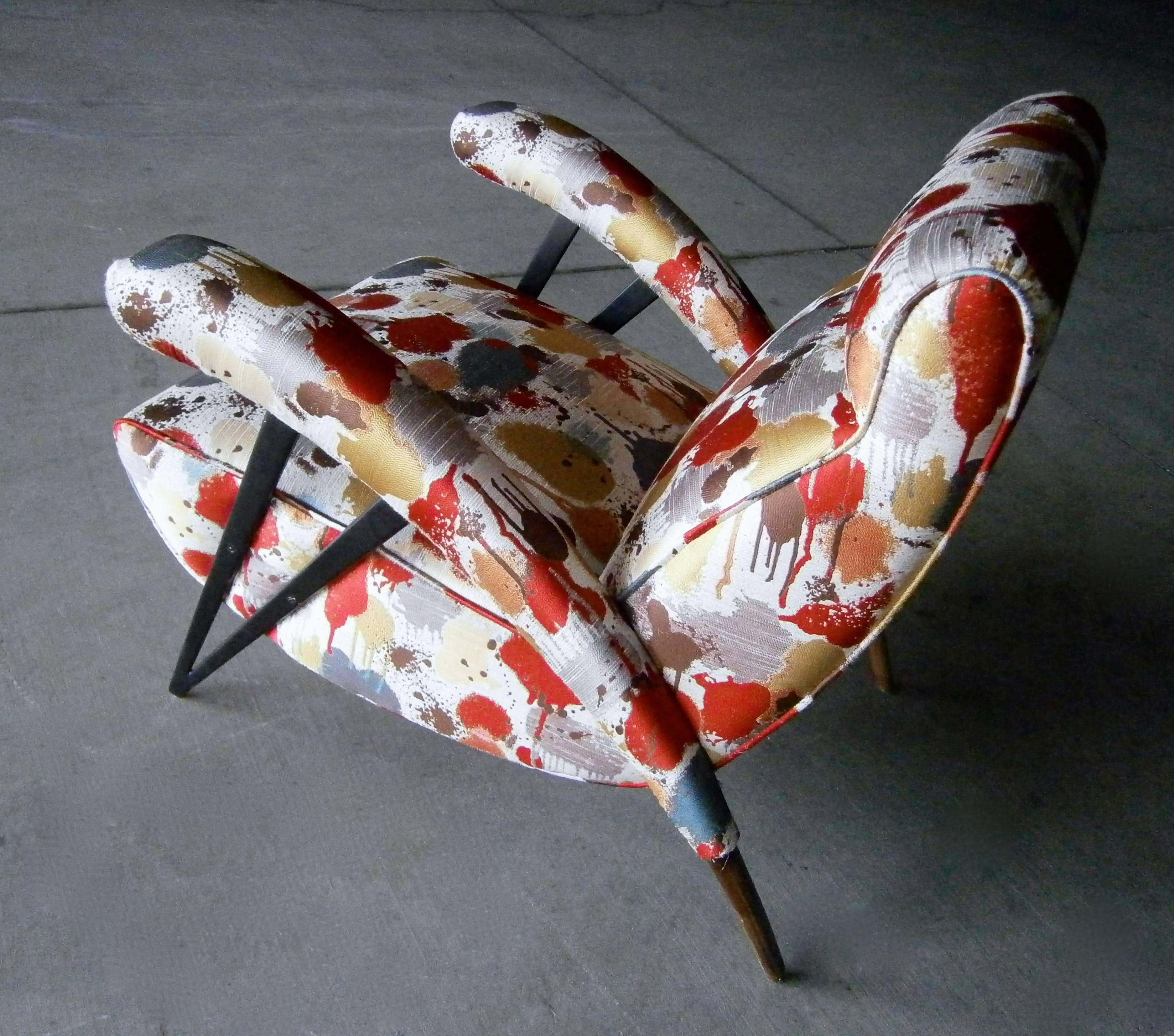 Wonderfully Eccentric Italian Modernist 1950's lounge Chair 3