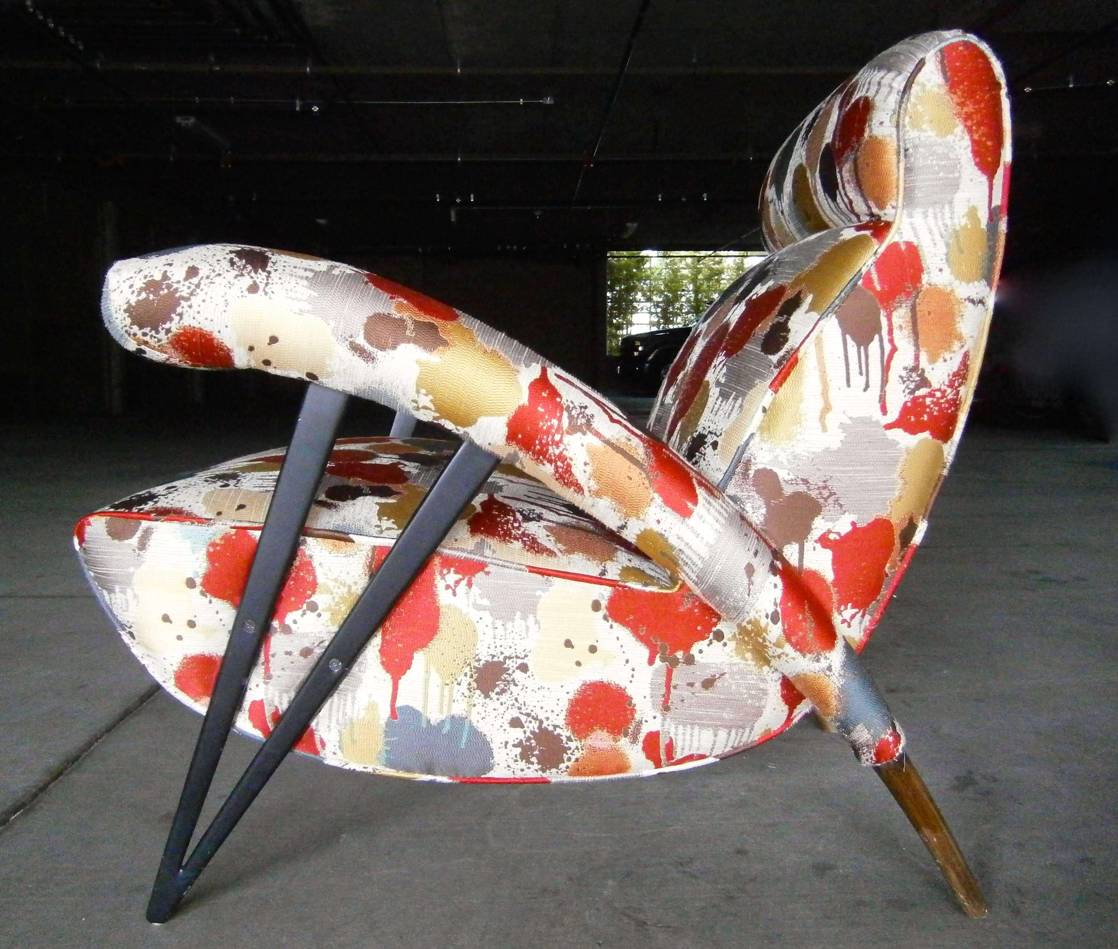 Wonderfully Eccentric Italian Modernist 1950's lounge Chair 1